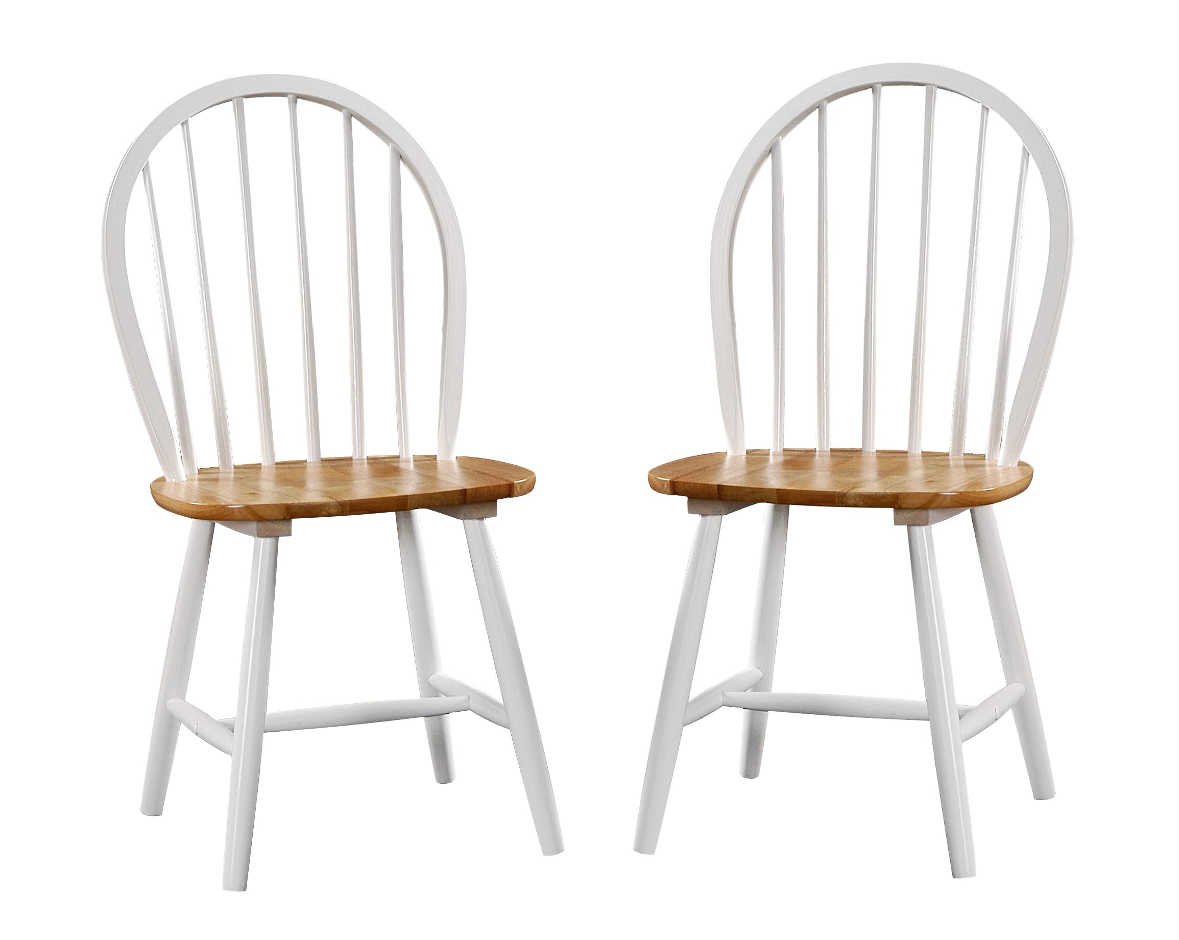 Boraam Windsor Farmhouse Dining Chairs Set of 2 - Cream/Natural Wooden Kitchen Chairs for Dining Room, Breakfast Nook, and Farmhouse Decor