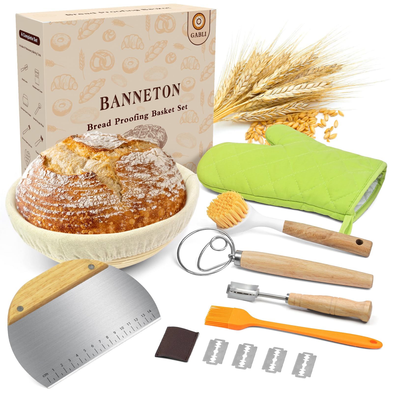 9 Inch Round Sourdough Proofing Basket with Linen Liner - Professional Bread Banneton for Artisan Sourdough Baking | Perfect for Home Bakers & Bread Making Supplies | Ideal for Sourdough Starter Kit & Homemade Bread Proofing