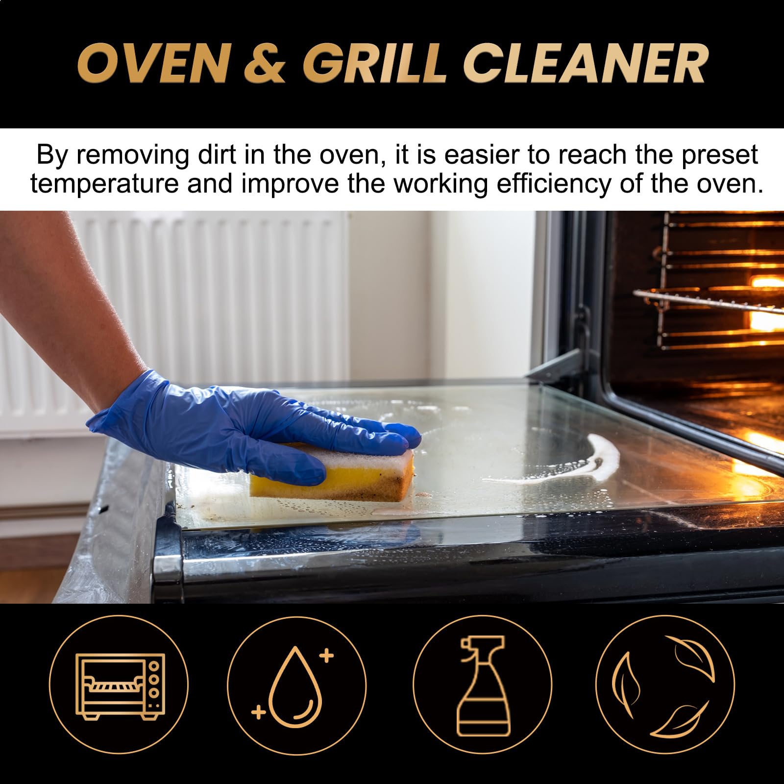 Best Foaming Cleaner for Heavy Oil Stains - Powerful Kitchen Degreaser Spray | Removes Tough Grease from Stoves, Grills & Cookware