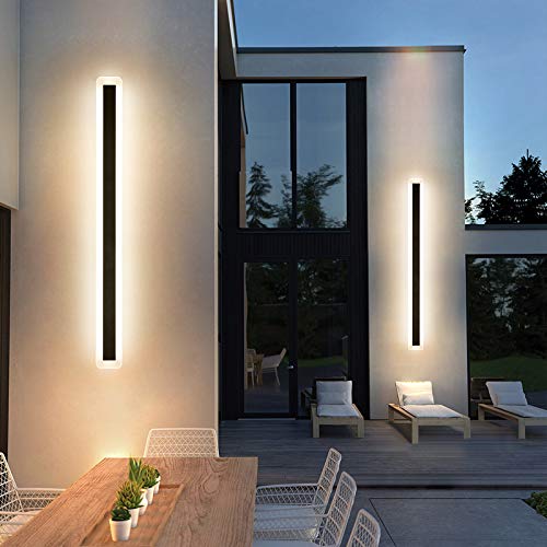 150cm LED Wall Light Bar - IP67 Waterproof Outdoor Lighting, Dimmable 3-Color Linear Lights for Gates & Exterior Walls (Pack of 2) - Perfect for Pathway, Garden, and Facade Illumination