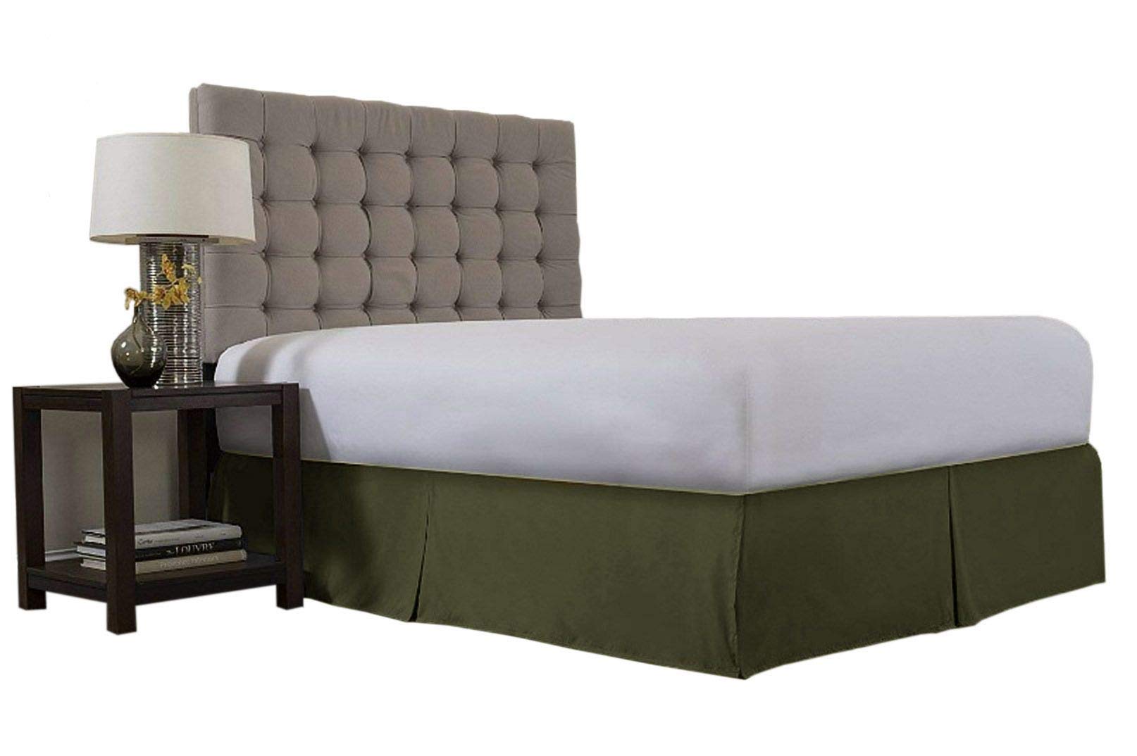 21 Inch Drop Pleated Bed Skirt for Twin XL - Soft Brushed Microfiber 1800 Series in Solid Grey | Perfect for Guest Rooms & Dorm Decor by American Bed Sheet