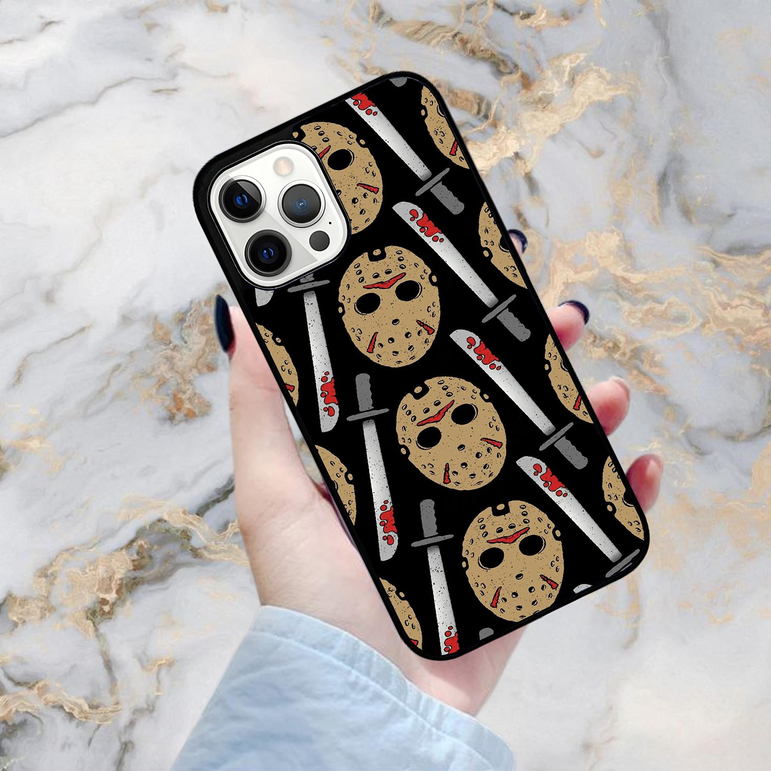 Halloween iPhone Case for iPhone 16/15/14/13/12/11/X/XS/XR/8/7/6/6s Plus/Mini/Pro/Max - Spooky Durable Shockproof Slim TPU Rubber Non-Slip Protective Cover (Black) - Perfect for Trick-or-Treating, Costume Parties & Halloween Festivities