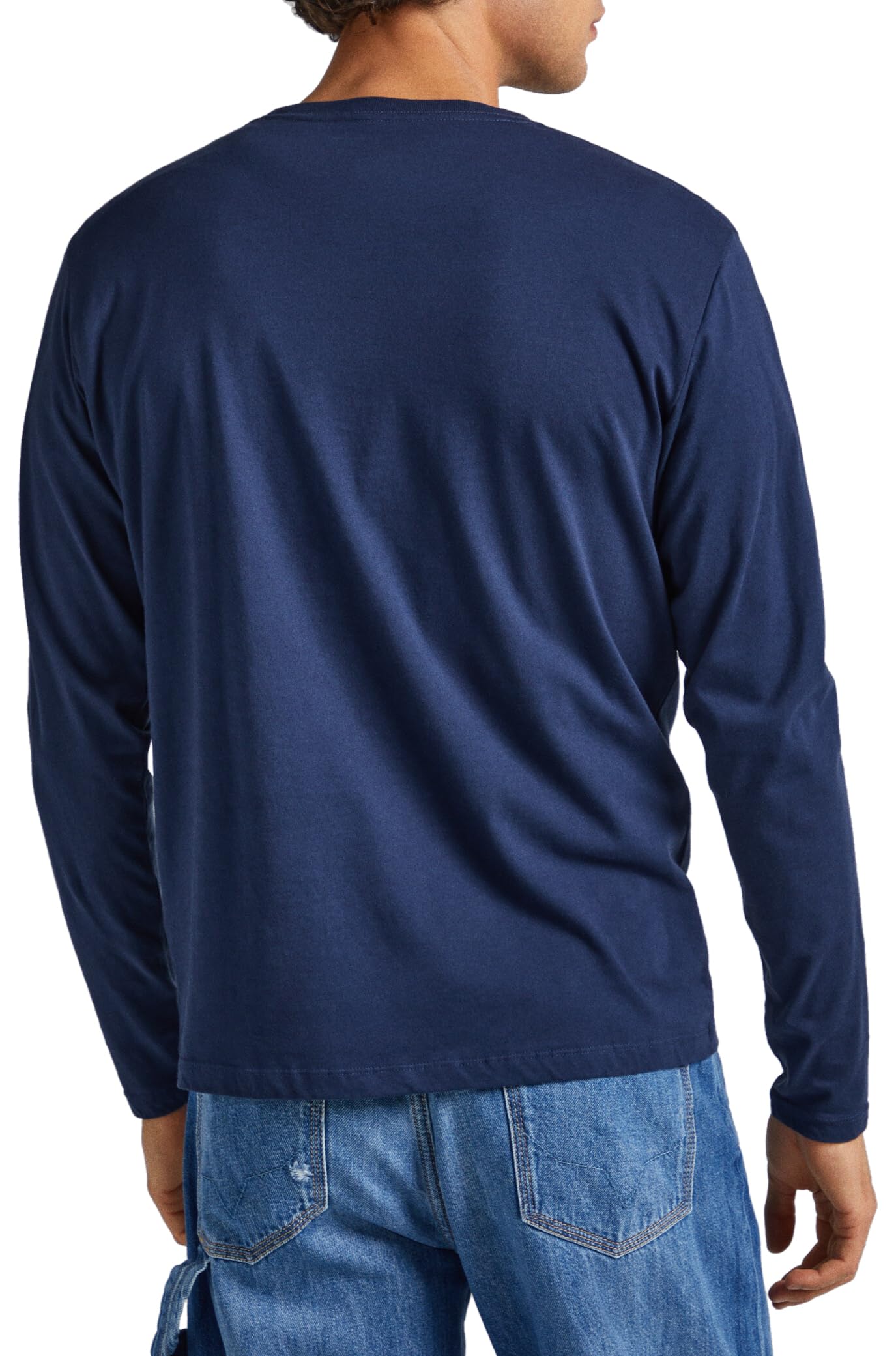 Pepe Jeans Eggo Long Sleeve T-Shirt & Polo Shirt for Men - Navy Blue - XXL Size - Casual & Office Wear