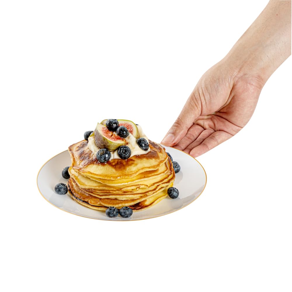 Premium 7.5 Inch Gold-Rimmed Disposable Plastic Plates - Heavy-Duty White Dinner Plates for Restaurants & Parties (40 Pack) - Ideal for Serving Warm & Cold Foods at Catering Events, Weddings & Family Gatherings