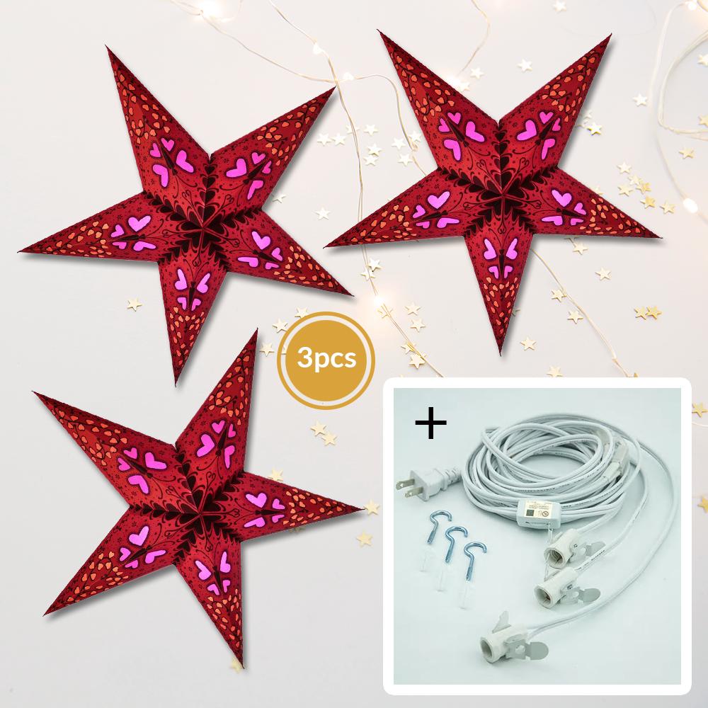 3 Pack Red Butterfly & Hearts 24