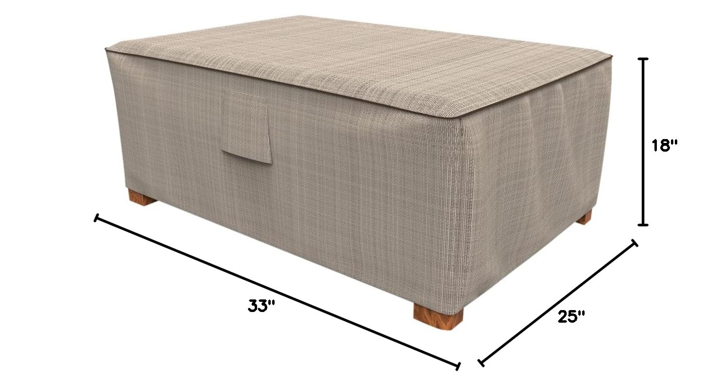 English Garden Patio Ottoman Cover - Heavy Duty Waterproof Outdoor Furniture Protector for Sofa, Chair & Cushions | All-Weather Protection for Patio, Deck & Garden Use