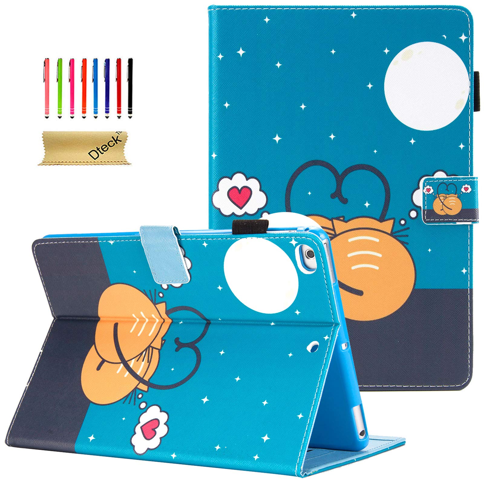 Premium iPad Case for iPad 9.7 (2018/2017), iPad Air 1/2 - Multi-Angle Stand, Corner Protection & Auto Sleep/Wake | Folio Cover for iPad 6th/5th Gen & iPad Air 1/2 | Perfect for Cat Lovers - Ideal for Work, Travel & Home Use