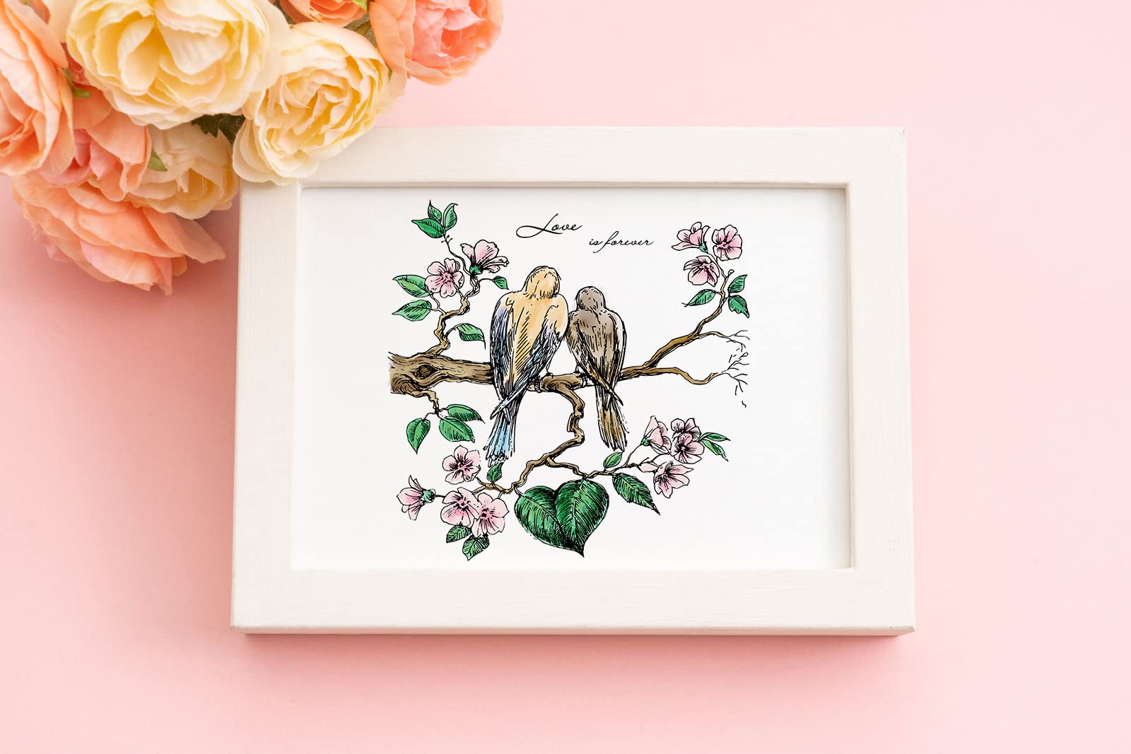 Valentine's Day Clear Stamps for Card Making - DIY Scrapbooking & Craft Supplies - Transparent Silicone Seal Stamps with Couple Birds Design - Perfect for Greeting Cards, Wedding Invitations, Journaling and Photo Album Decoration