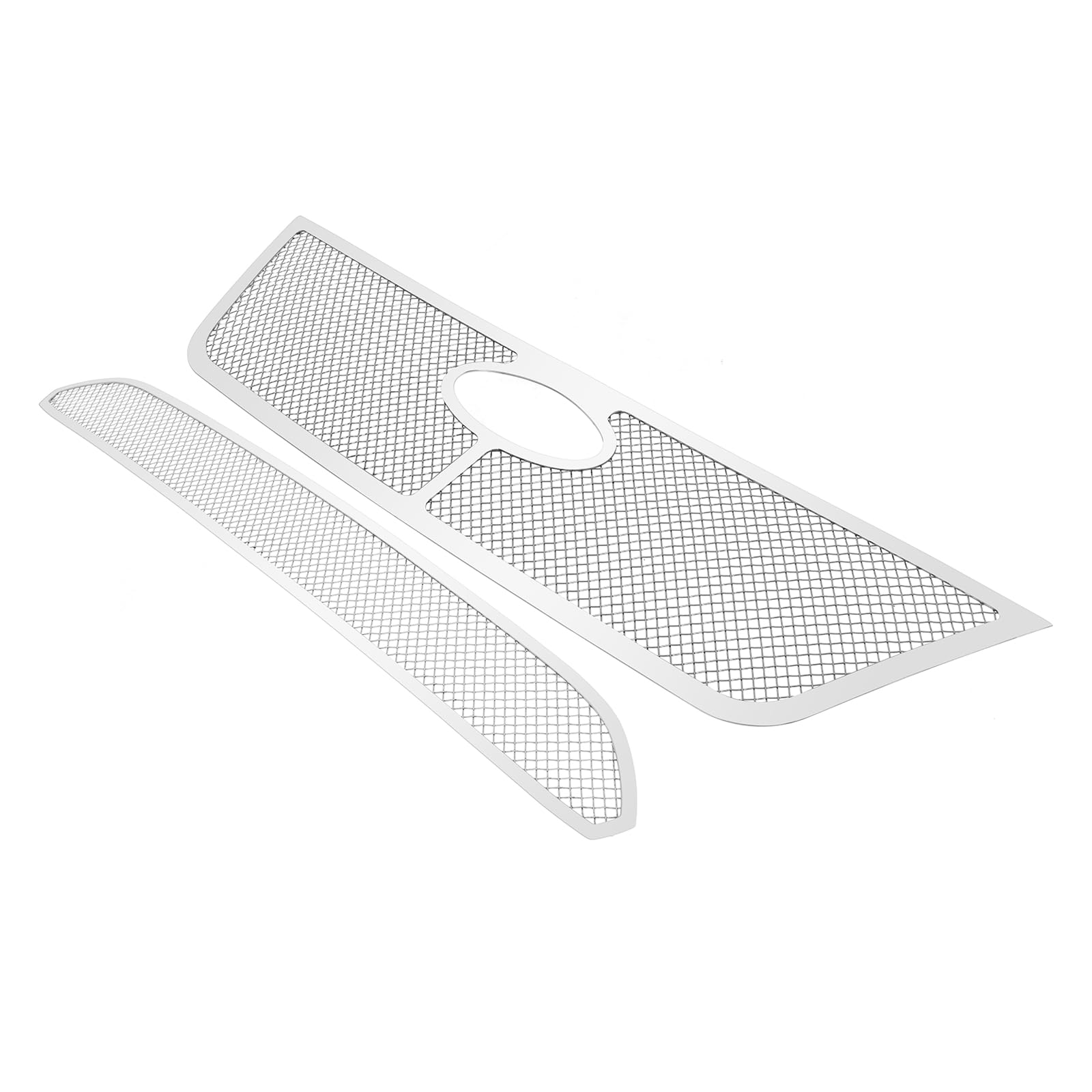 APS Compatible with Ford Fusion 2010-2012 Main Upper Lower Bumper Stainless Steel Chrome Mesh Front Grill Grille Insert Combo S18-T02017F - Upgrade Your Car's Style for Street & Show