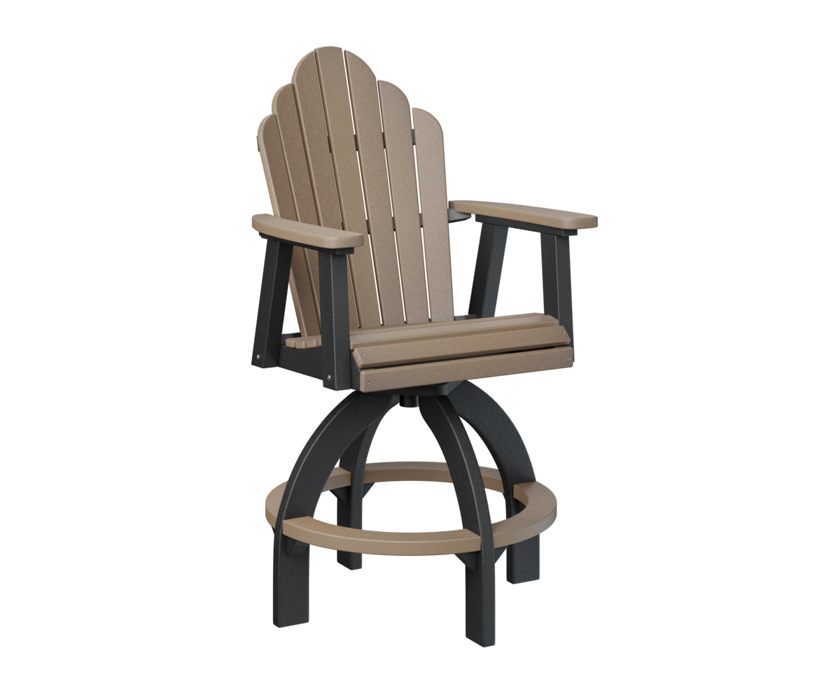 Berlin Gardens Cozi Back Swivel Bar Chair - Adjustable Height Counter Stool with Padded Seat - Perfect for Kitchen Island, Home Bar & Outdoor Patio Dining