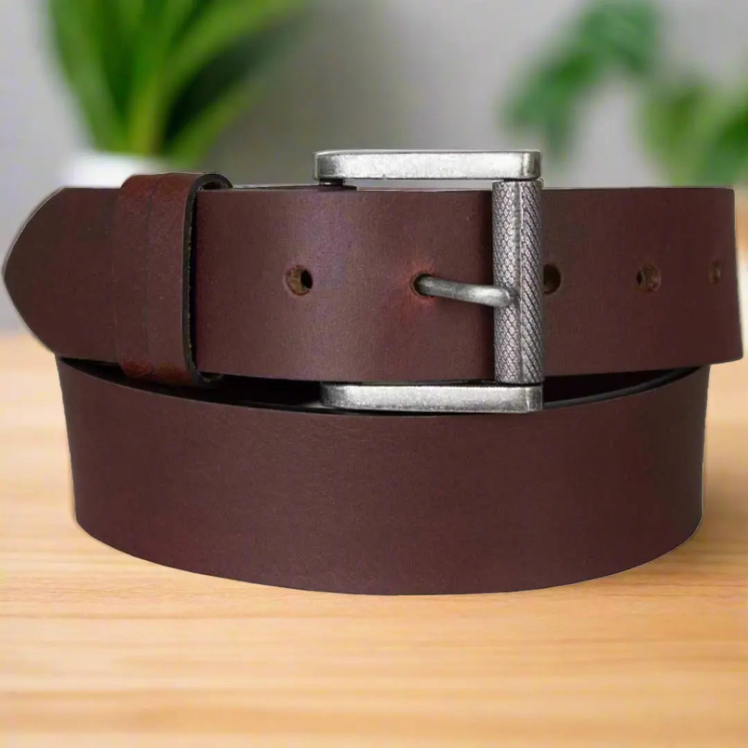 BOL Men's Genuine Leather Belt with Removable Buckle - Classic Oil Pull-Up Design for Casual & Formal Wear - Perfect for Office, Wedding & Everyday Use