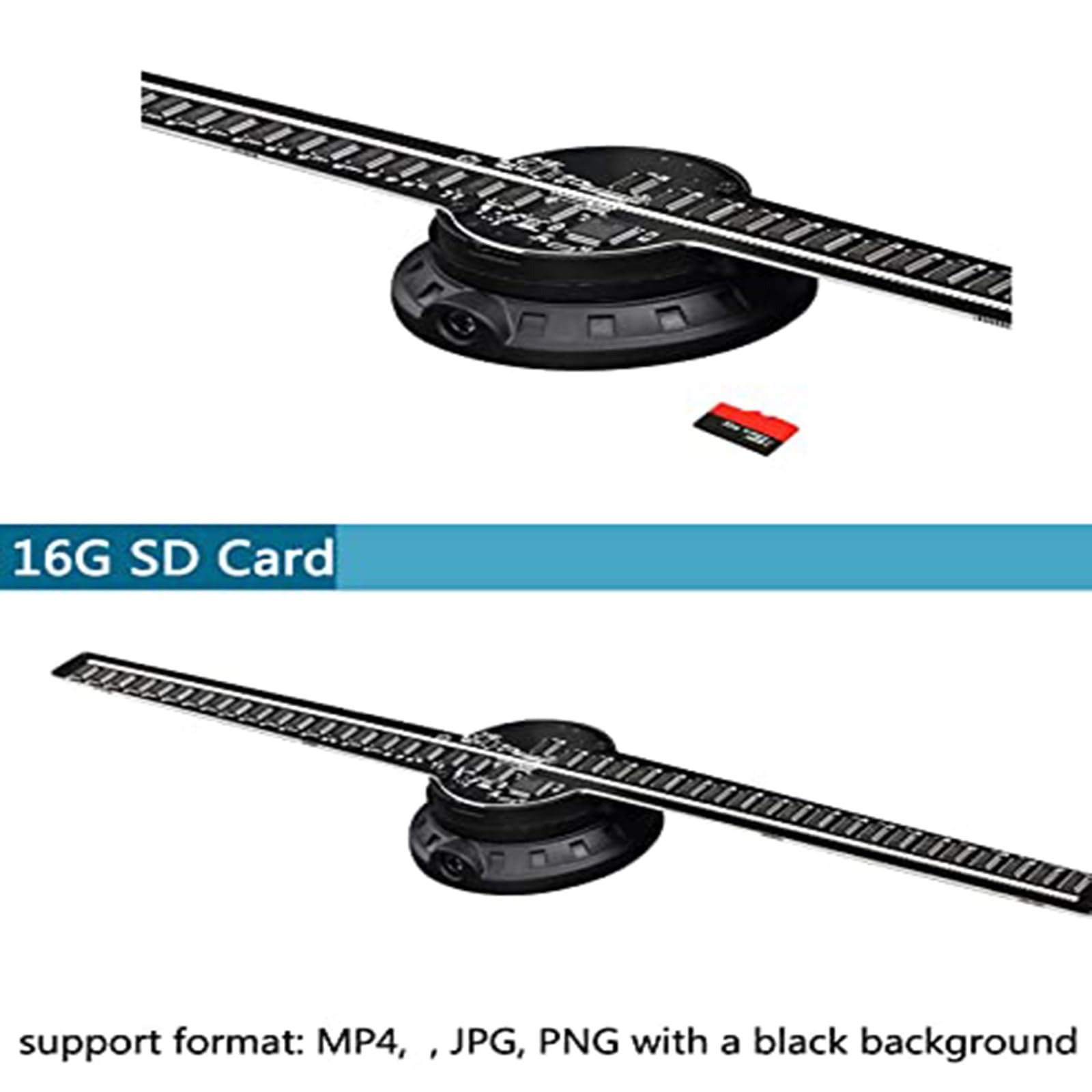 MQL-HDX 43CM 3D Holographic Fan Display - Electric Rotating LED Advertising Light for Business Promotion, Retail Stores & Events - Eye-Catching Hologram Projector for Product Showcase and Brand Marketing