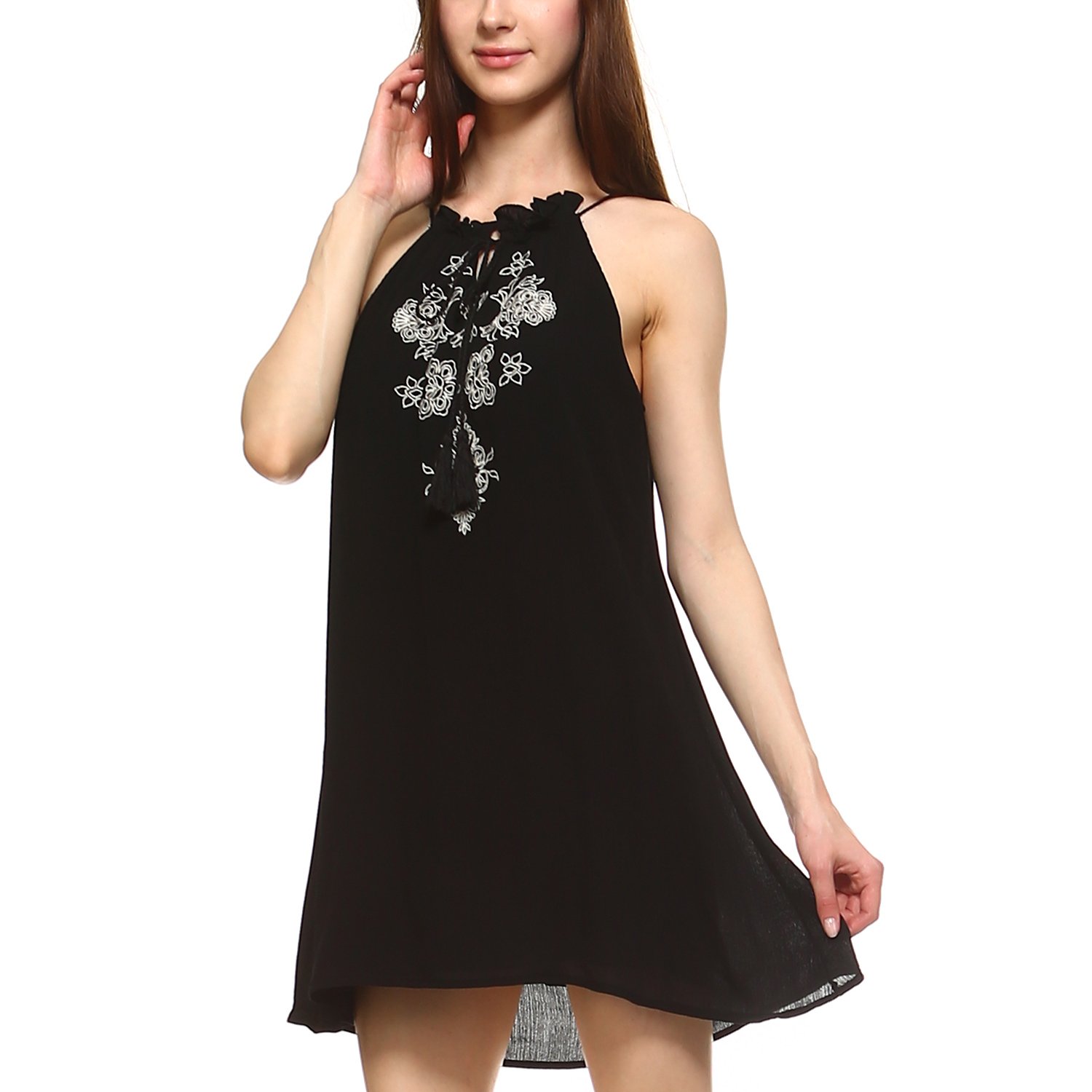 Women's Casual Sleeveless Mini Dress with Spaghetti Straps - Summer Beach Party, Date Night & Vacation Outfit