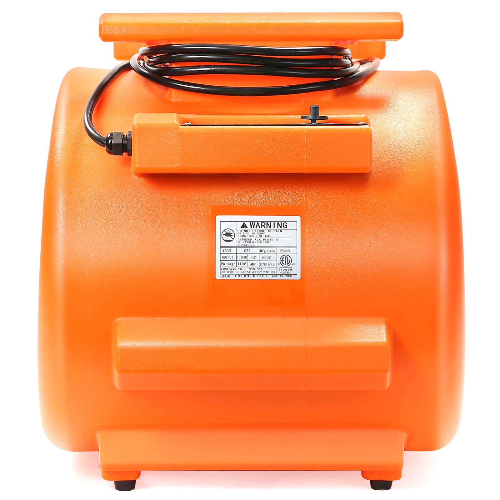 Dryser 12pk 1HP Industrial Air Mover - 3-Speed Stackable Carpet Dryer & Floor Blower Fan (Orange) - Perfect for Water Damage Restoration, Flood Cleanup, and Quick Drying of Carpets, Floors & Construction Sites