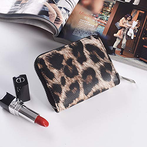 Leopard Print PU Leather Wallet for Women - Stylish Card Holder & Purse for Daily Use