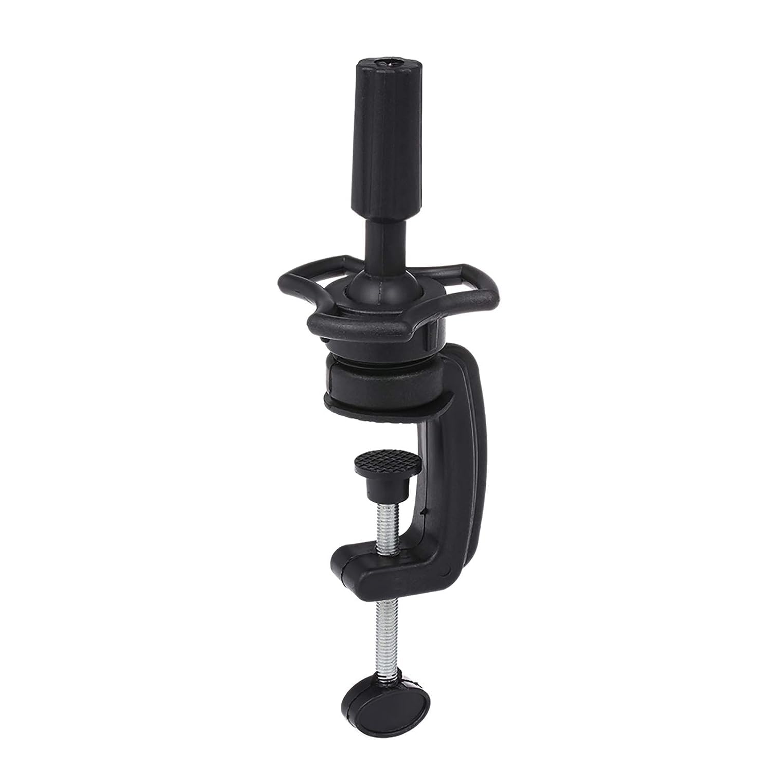 Professional Black VIVIAN Wig Mannequin Head Stand with Clamp - 1 Pack Cosmetology Training Mannequin Holder for Hairstyling, Cutting & Styling Practice - Perfect for Salon, Beauty School & Home Use