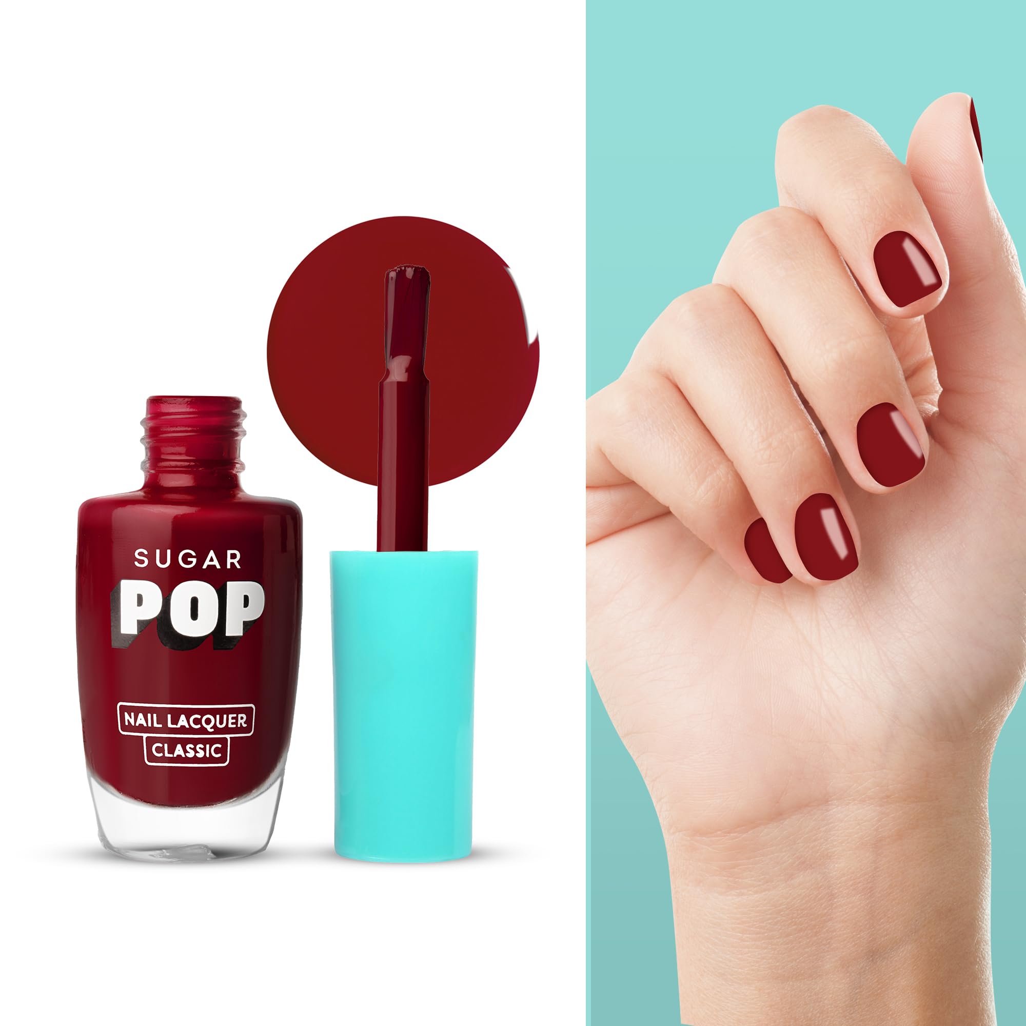 SUGAR POP Glossy Finish Nail Polish Set - 13 Red Alert & 15 Bold Please (10ml x 2) - Long Lasting Nail Lacquer for Women - Perfect for Parties, Weddings & Everyday Wear
