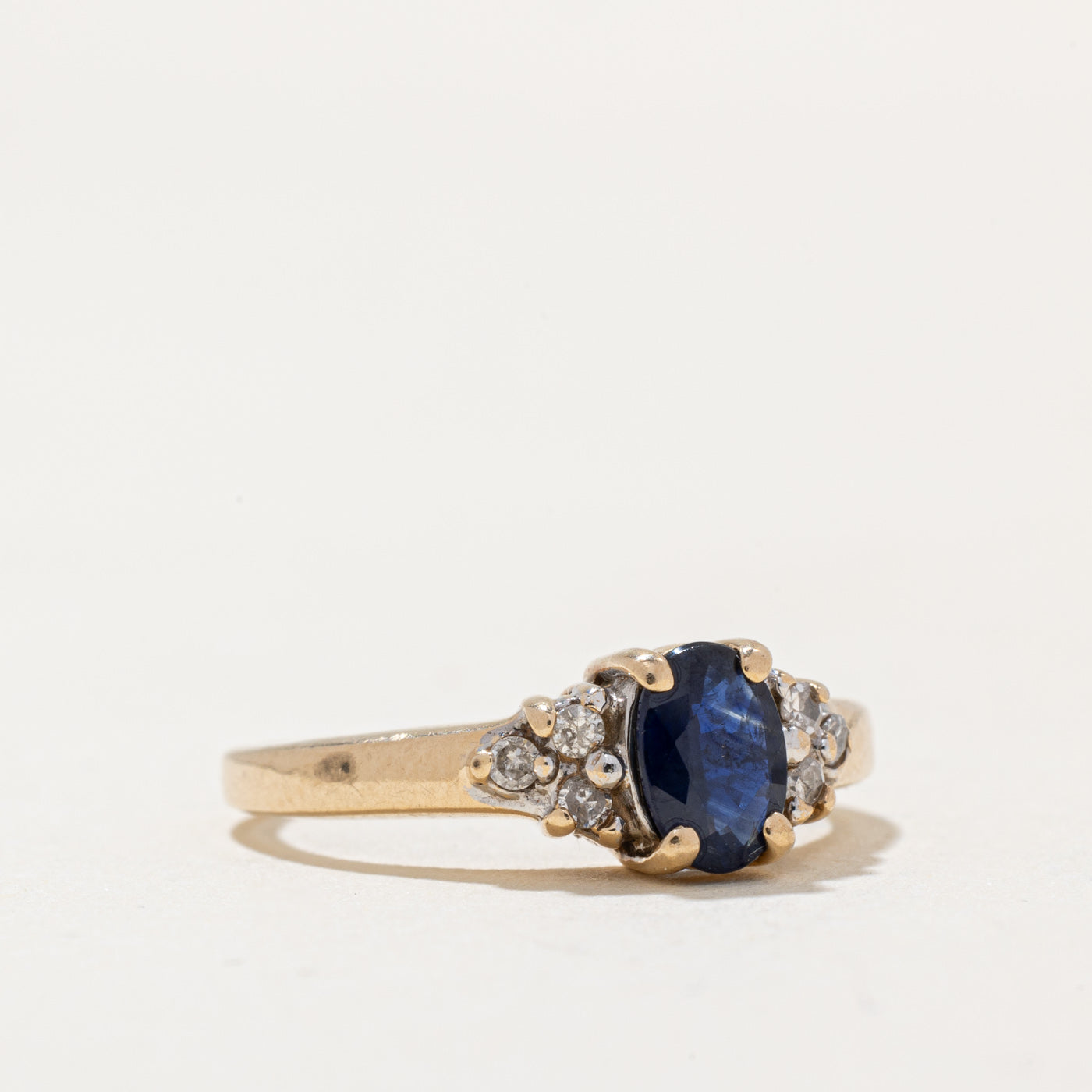 Exquisite 0.35ct Sapphire & 0.06ct Diamond Cocktail Ring - Size 4 | Elegant Women's Jewelry for Parties, Weddings & Special Occasions