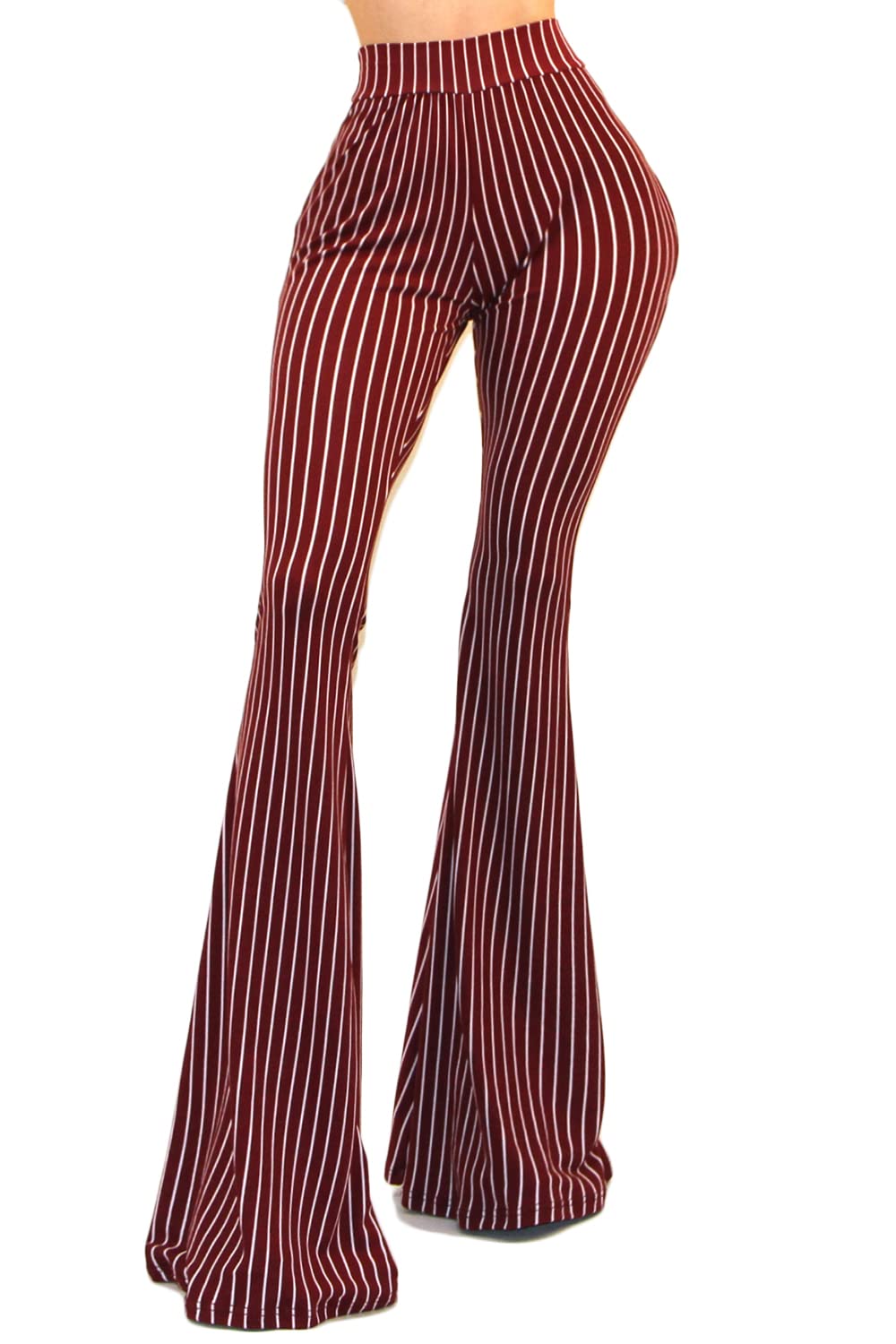 Vivicastle Women's USA Boho Solid Hippie Wide Leg Flared Bell Bottom Pants - Comfortable Retro 70s Style High Waisted Trousers for Casual Outfits, Music Festivals & Vintage Fashion Lovers