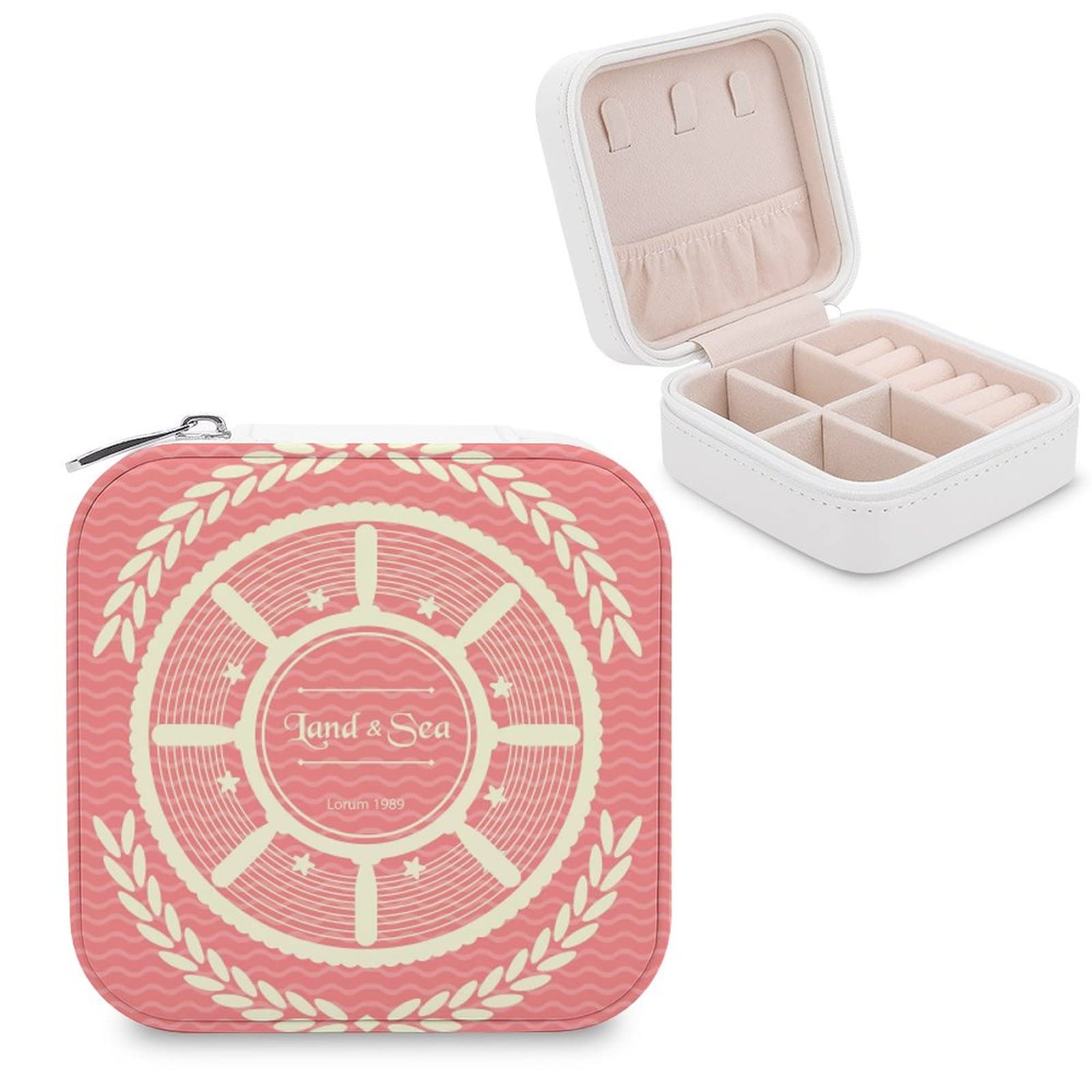 Elegant Pink Jewelry Box - Portable Travel Organizer for Rings, Earrings & Necklaces | Perfect Gift for Women & Girls | Compact Display Storage Case for Home, Travel & Gifting