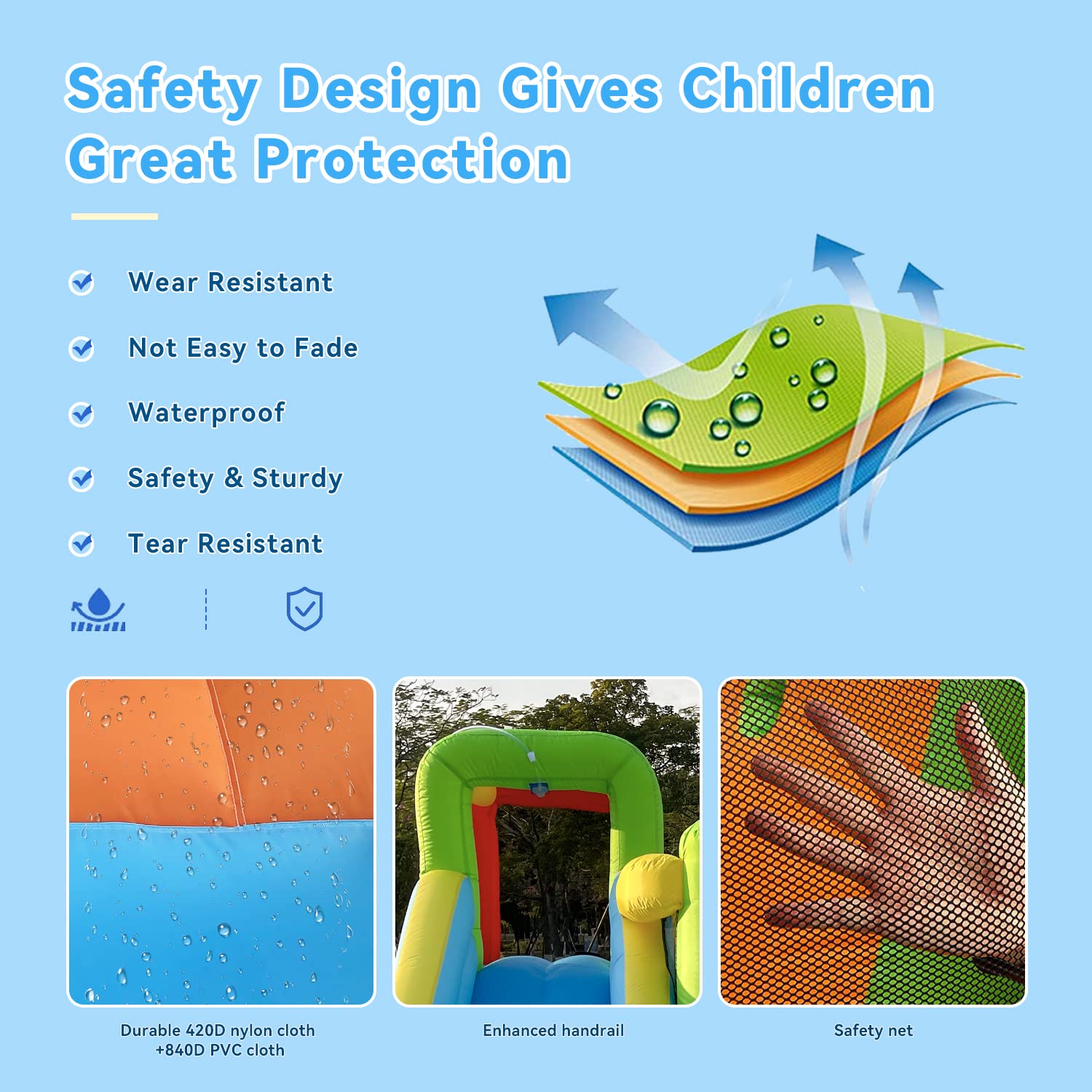 FBSPORT 9-in-1 Inflatable Bounce House Water Slide with 550W Blower - Kids Indoor/Outdoor Bouncy Castle with Ball Shooting, Water Gun, Splash Pool & Bounce Area | Perfect for Birthday Parties, Backyard Fun & Summer Water Play
