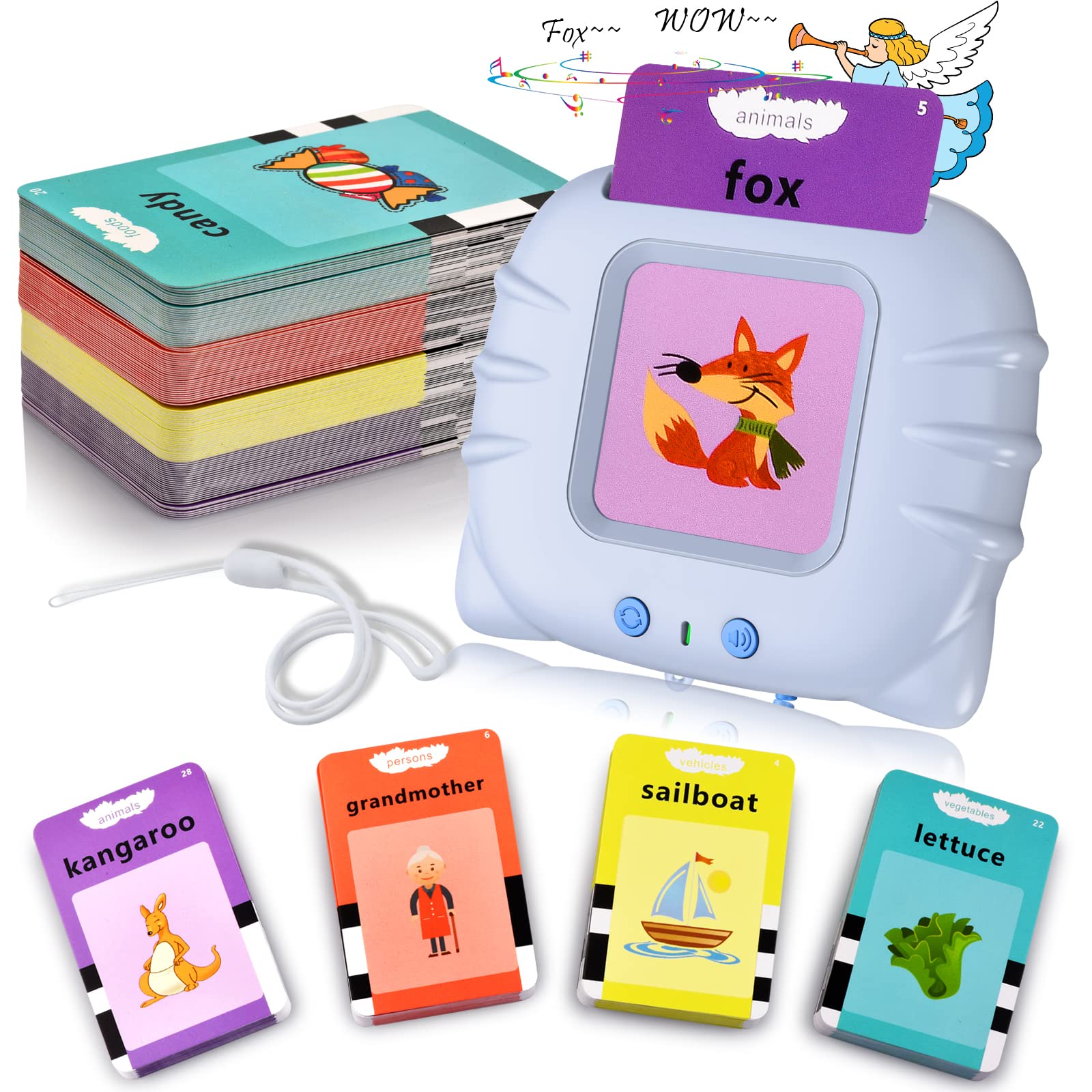 Educational Flash Cards for Toddlers 1-6 Years Old - 112 Pcs Double-Sided Learning Cards with 224 Words - Speech Therapy & Preschool Learning Toys - Perfect Gift for Boys & Girls (Blue) - Ideal for Early Childhood Education, Homeschooling & Classroom Activities