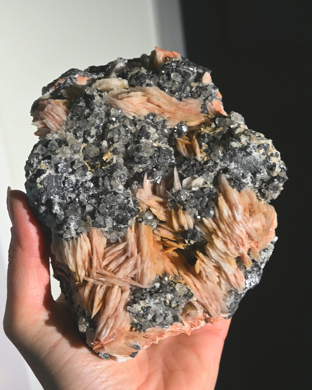 Natural Barite, Galena & Quartz Crystal Cluster - Mineral Specimen for Collectors, Healing & Home Decor