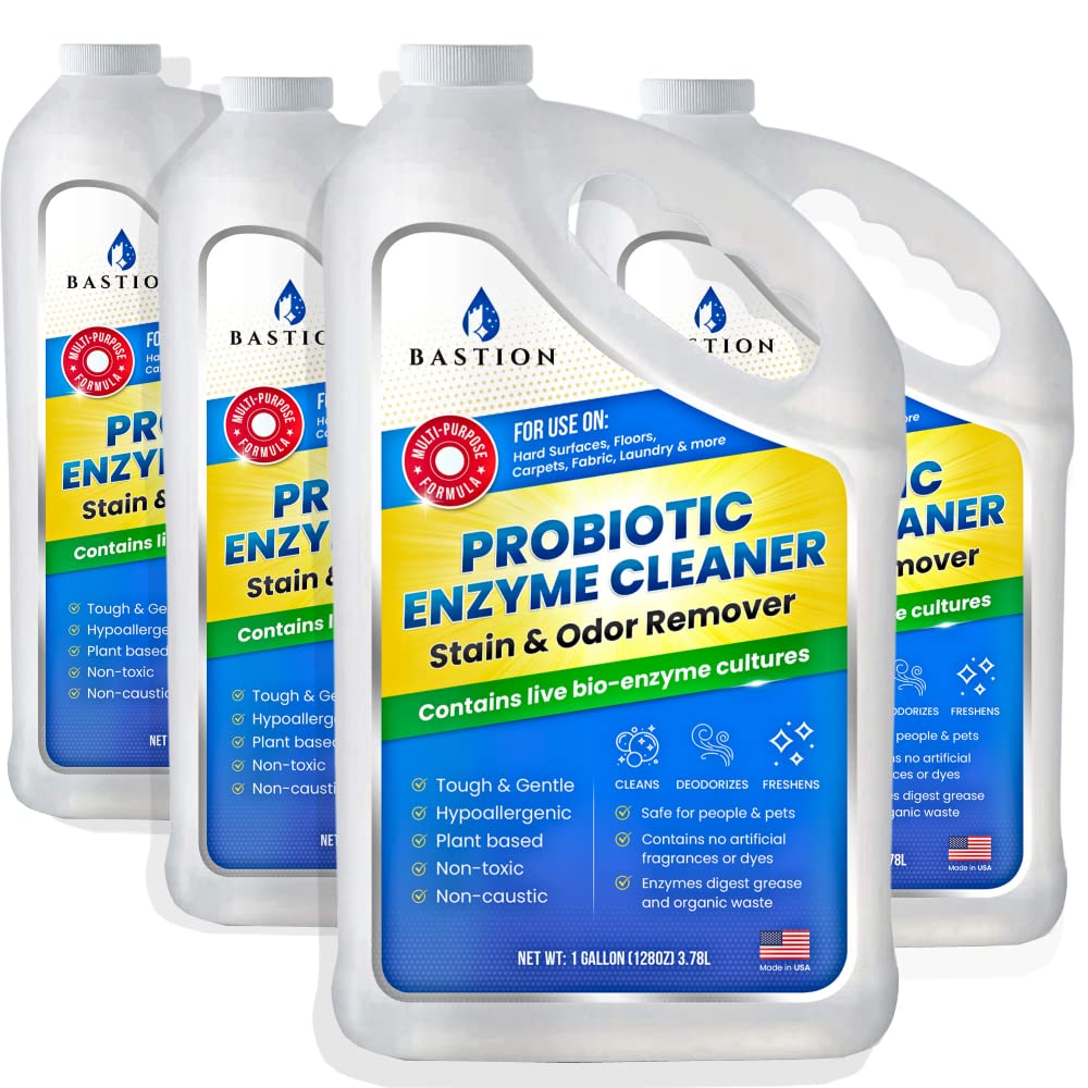 Bastion Probiotic Enzyme Cleaner - Natural Stain Remover & Odor Eliminator for Laundry, Pets, and Household Cleaning | Eco-Friendly & Non-Toxic