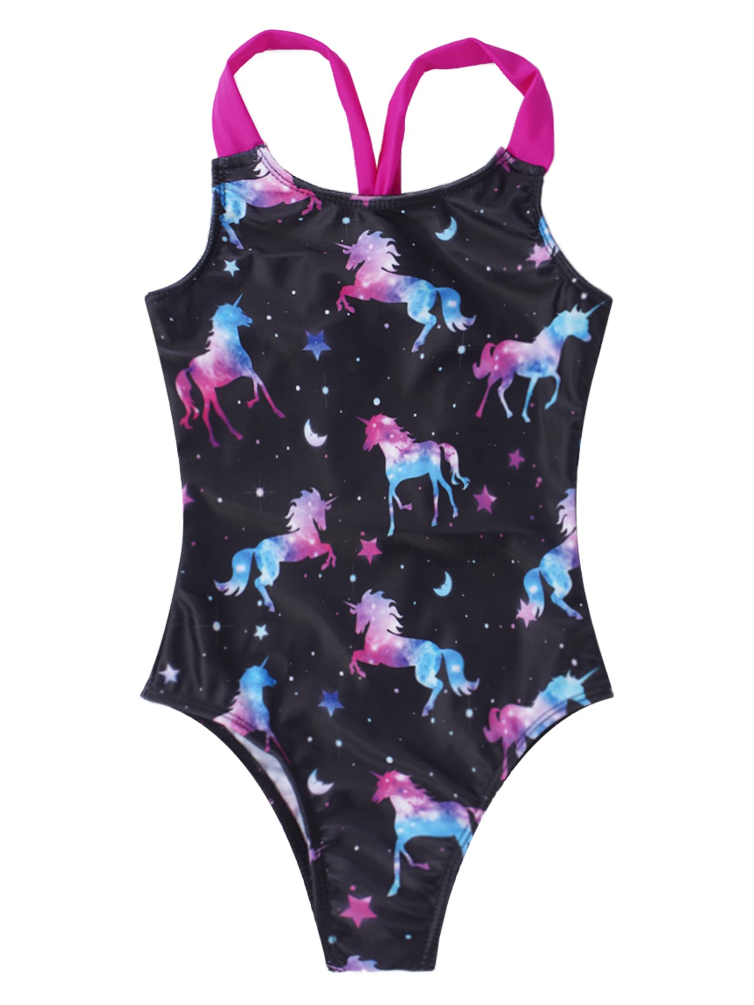 Freebily Girls' Cute Printed One Piece Swimsuits - Cartoon Bathing Suit for Kids - Perfect for Beach, Pool & Summer Water Play