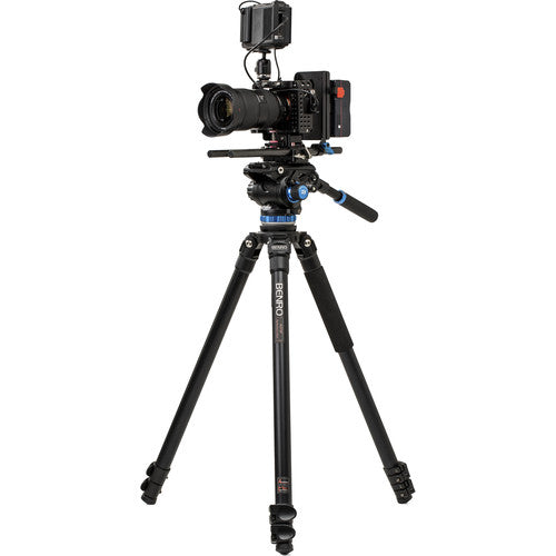 Benro A373F Aluminum Single Tube Tripod with S6Pro Fluid Video Head - Professional Camera Tripod for DSLR, Mirrorless & Video Cameras - Perfect for Travel, Vlogging & Outdoor Photography