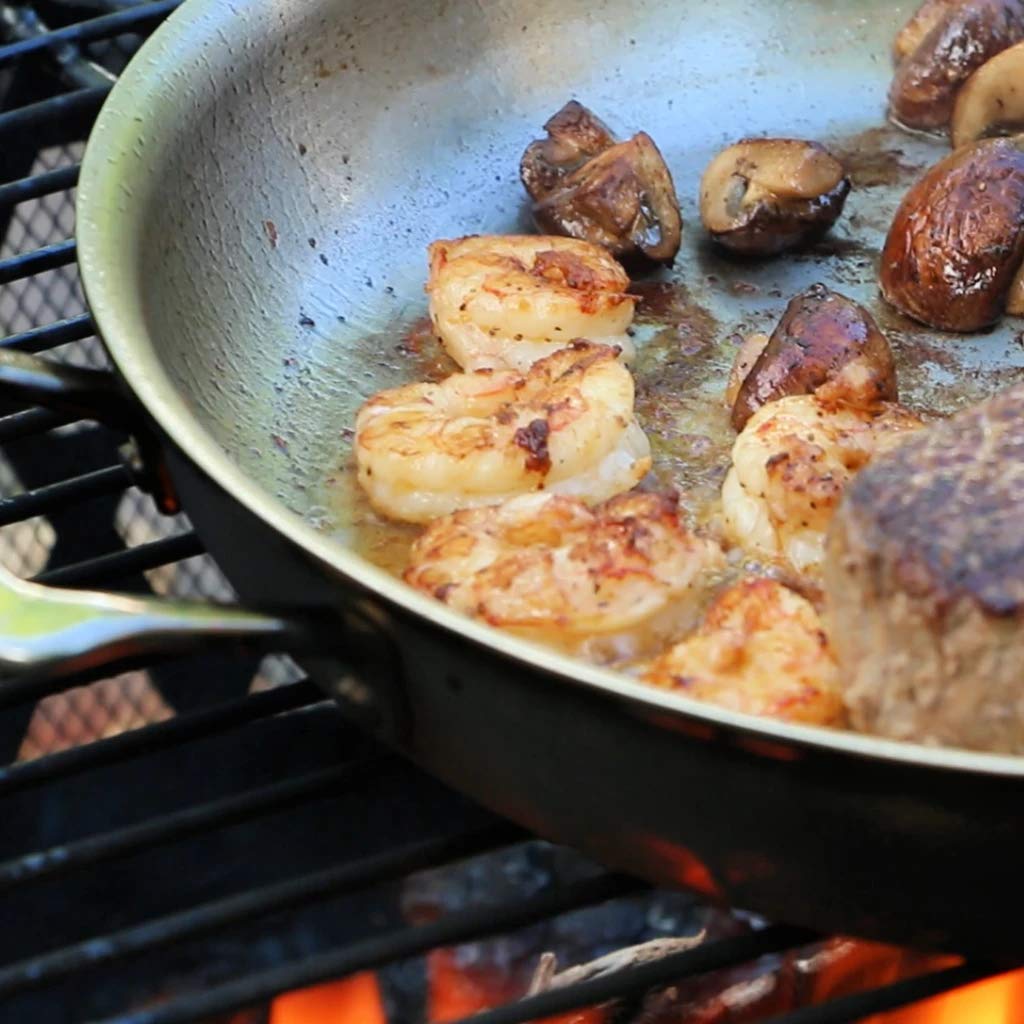 Little Griddle ANYWARE 7-Ply Stainless Steel Fry Pan - Induction Ready, Lifetime Guaranteed - 5-Layer Aluminum Core with Dual Helper Handles - Perfect for Outdoor Camping, Indoor Cooking & RV Kitchens