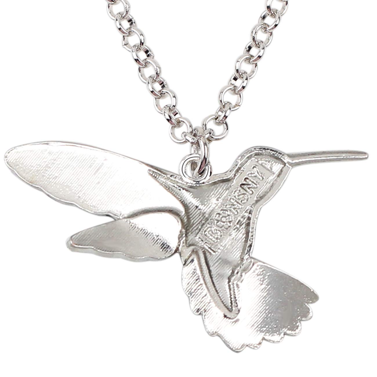 BONSNY Enamel Alloy Hummingbird Pendant Necklace for Women - Elegant Bird Charm Jewelry Gift for Birthday, Anniversary & Special Occasions