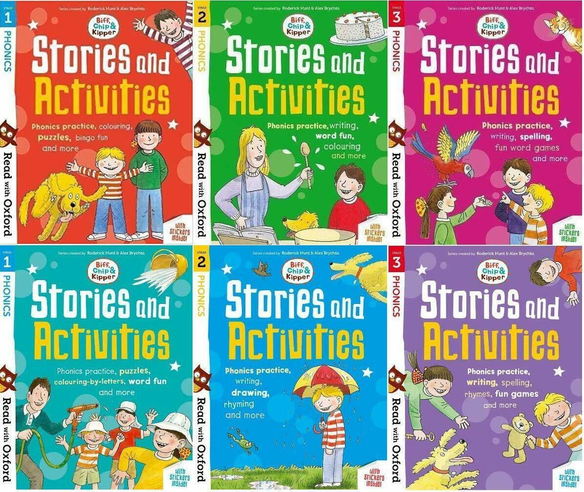 Biff, Chip and Kipper Phonics Stories & Activities: Read with Oxford Stages 1-3 | 6 Book Collection Set by Roderick Hunt | Ages 0-5 | Paperback | Early Reading Books for Toddlers & Preschoolers | Perfect for Homeschooling & Classroom Learning