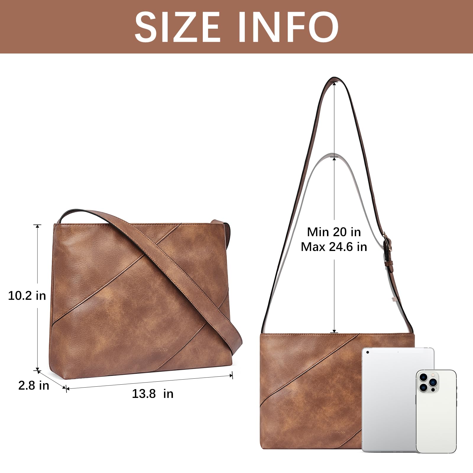 WESTBRONCO Women's Crossbody Bag - Stylish & Lightweight Shoulder Purse for Daily Use, Travel, Shopping & Work