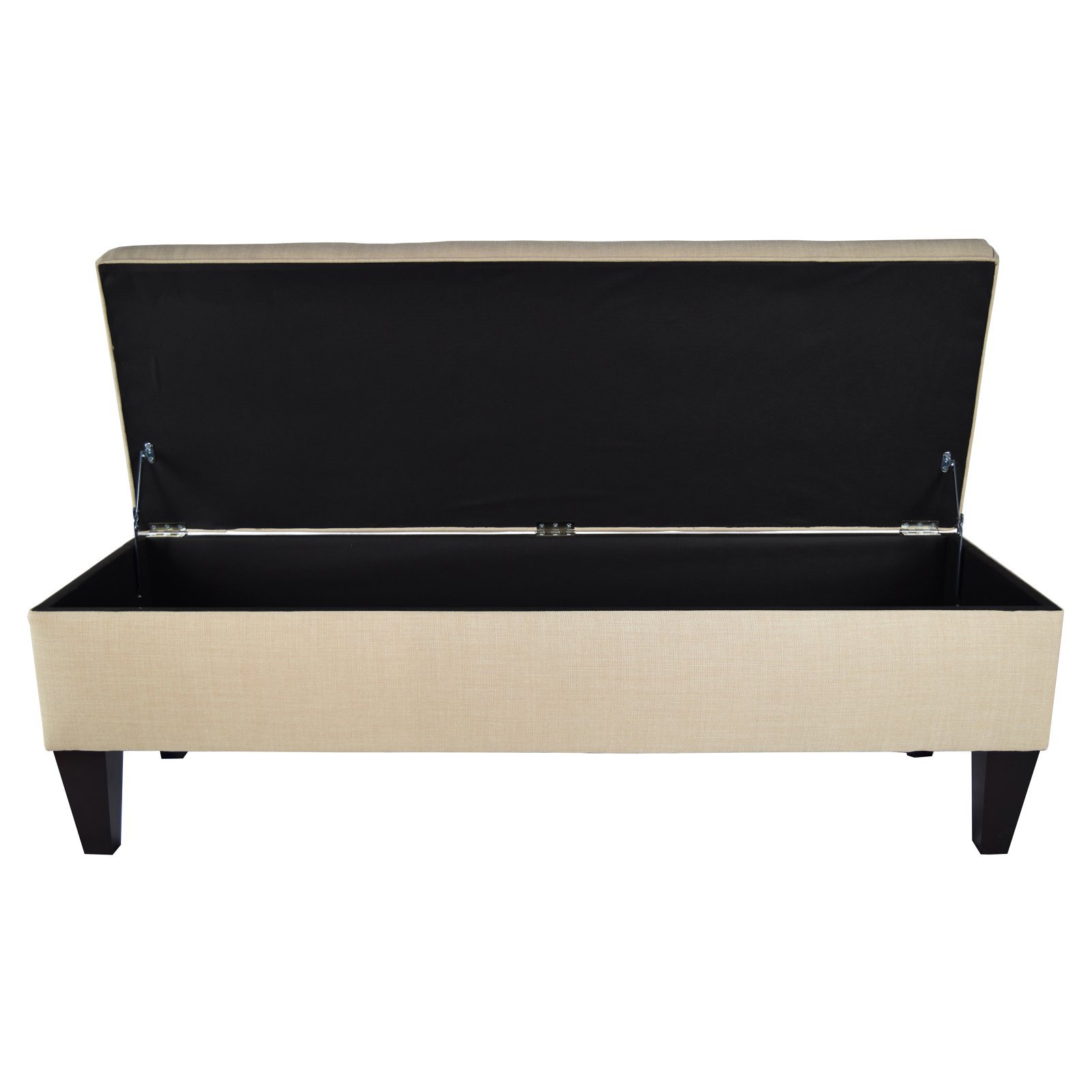 MJL Furniture Designs Brooke Collection Button Tufted Upholstered Long Bedroom Storage Bench with Lift Top, Dark Gray - Perfect for Bedroom Seating, Footrest, and Extra Storage Space