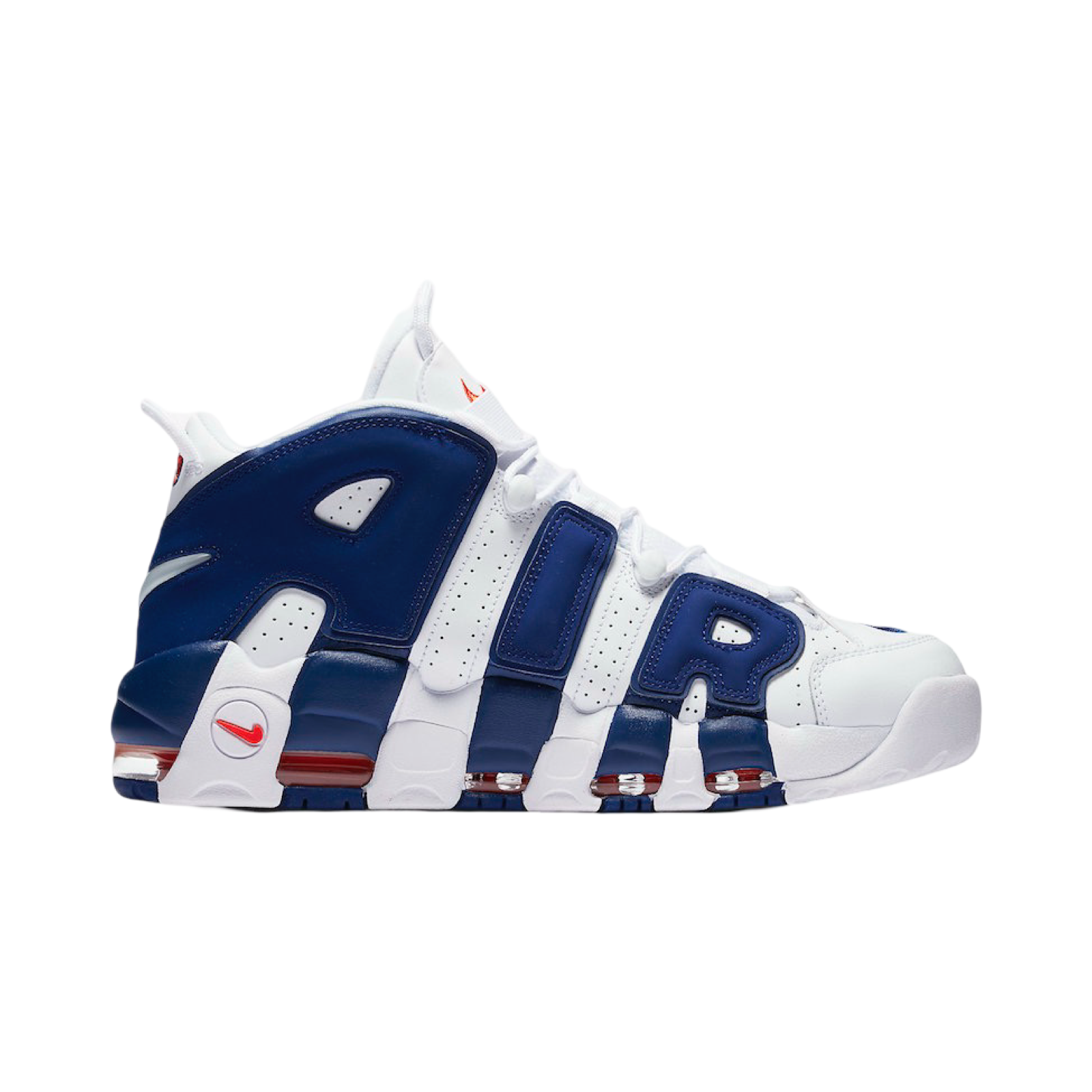 Nike Air More Uptempo '96 'Knicks' Basketball Shoes - White/Deep Royal Blue Retro Sneakers for Men | Streetwear & Basketball Performance