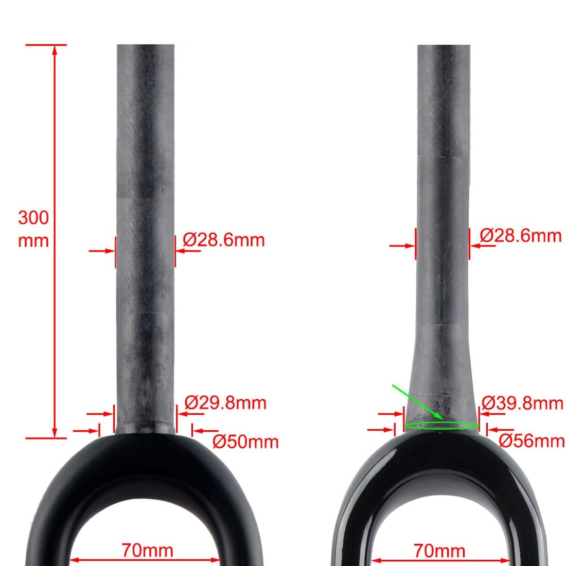 Carbon Fiber Rigid Fork 700C Gravel Road Bike Fork - 1-1/8