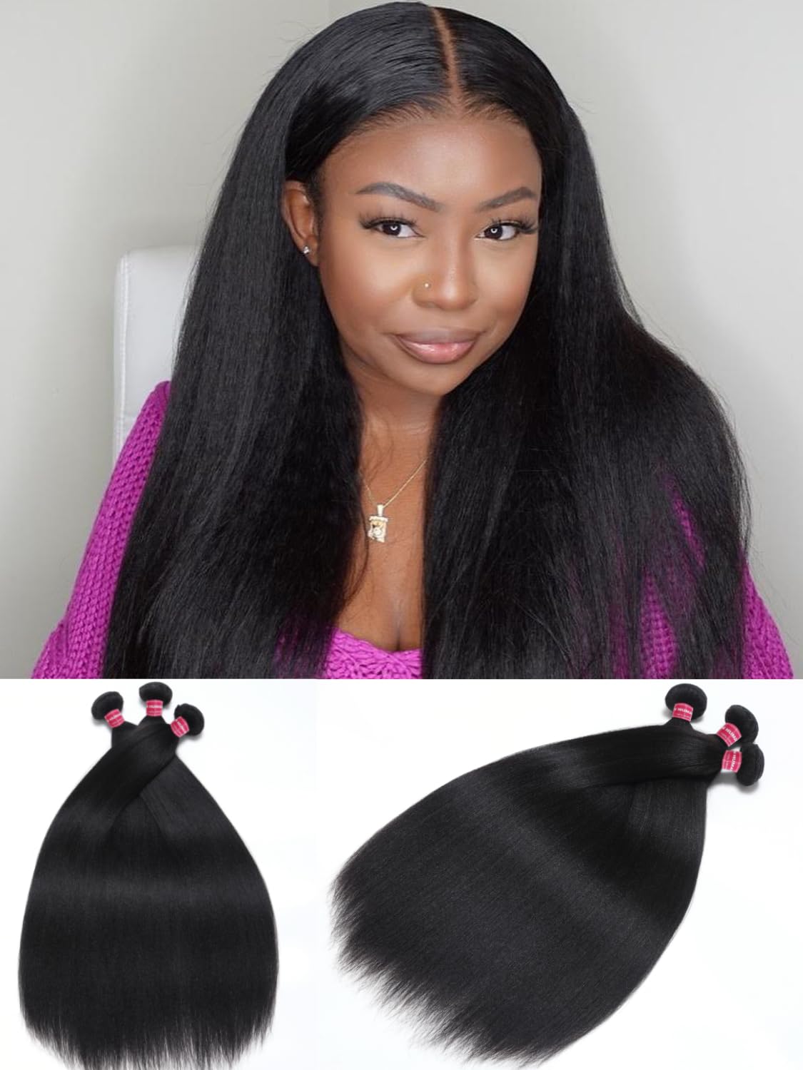 Nadula 12A Yaki Straight 100% Unprocessed Virgin Human Hair Weave - 14 Inch Single Bundle Weft Extensions for Women (Natural Black) | Perfect for Sew-in, Clip-in & Glue-in Hairstyles