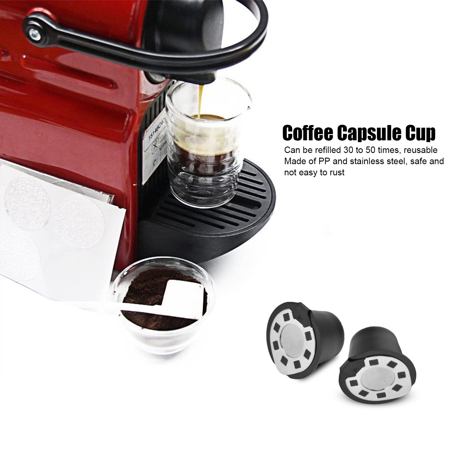 Stainless Steel Reusable Coffee Filters for Keurig K-Cups - Eco-Friendly Refillable Coffee Capsule Compatible with Most Coffee Machines (Chrome) | Perfect for Home, Office & Camping Use