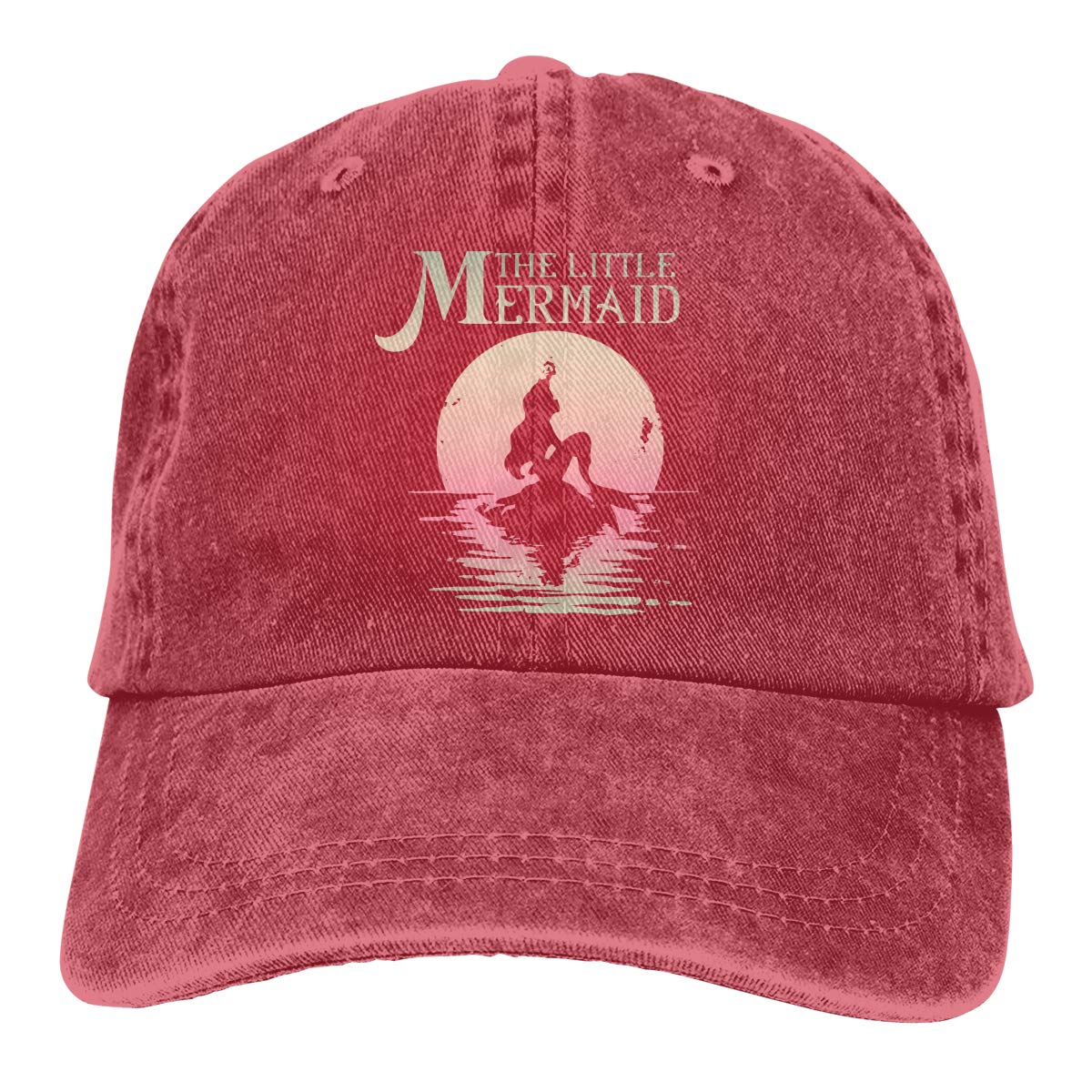 The Little Mermaid Ariel Trucker Baseball Cap - Adjustable Dad Hat with Rock Moon Design, Durable Red Snapback for Women & Men | Perfect for Disney Fans, Outdoor Activities & Casual Wear
