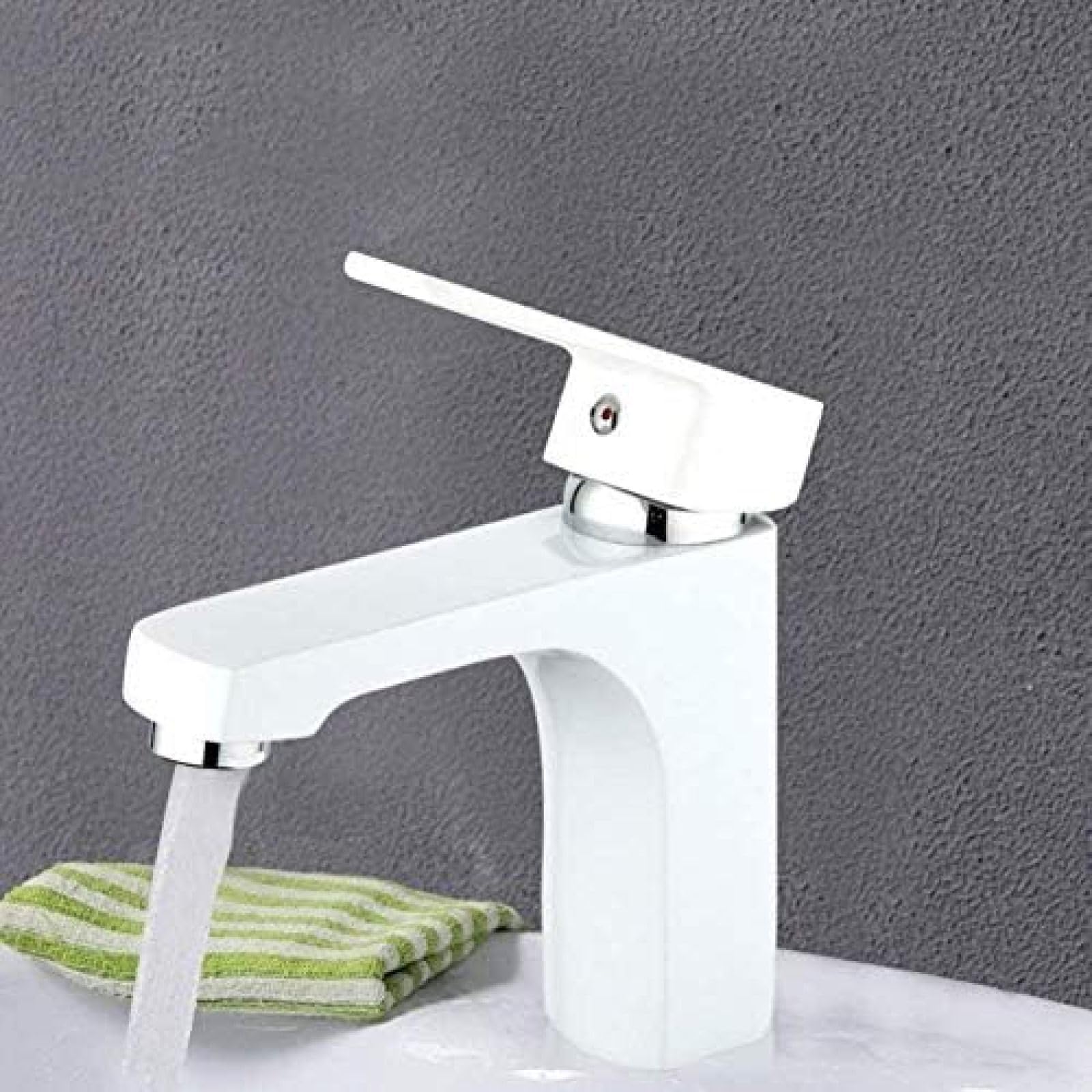 CRJUS Modern White Brass Kitchen Faucet with Spray - Hot and Cold Water Mixer Tap for Sink, Bathroom, and Toilet - Perfect for Home, Restaurant, and Office Use