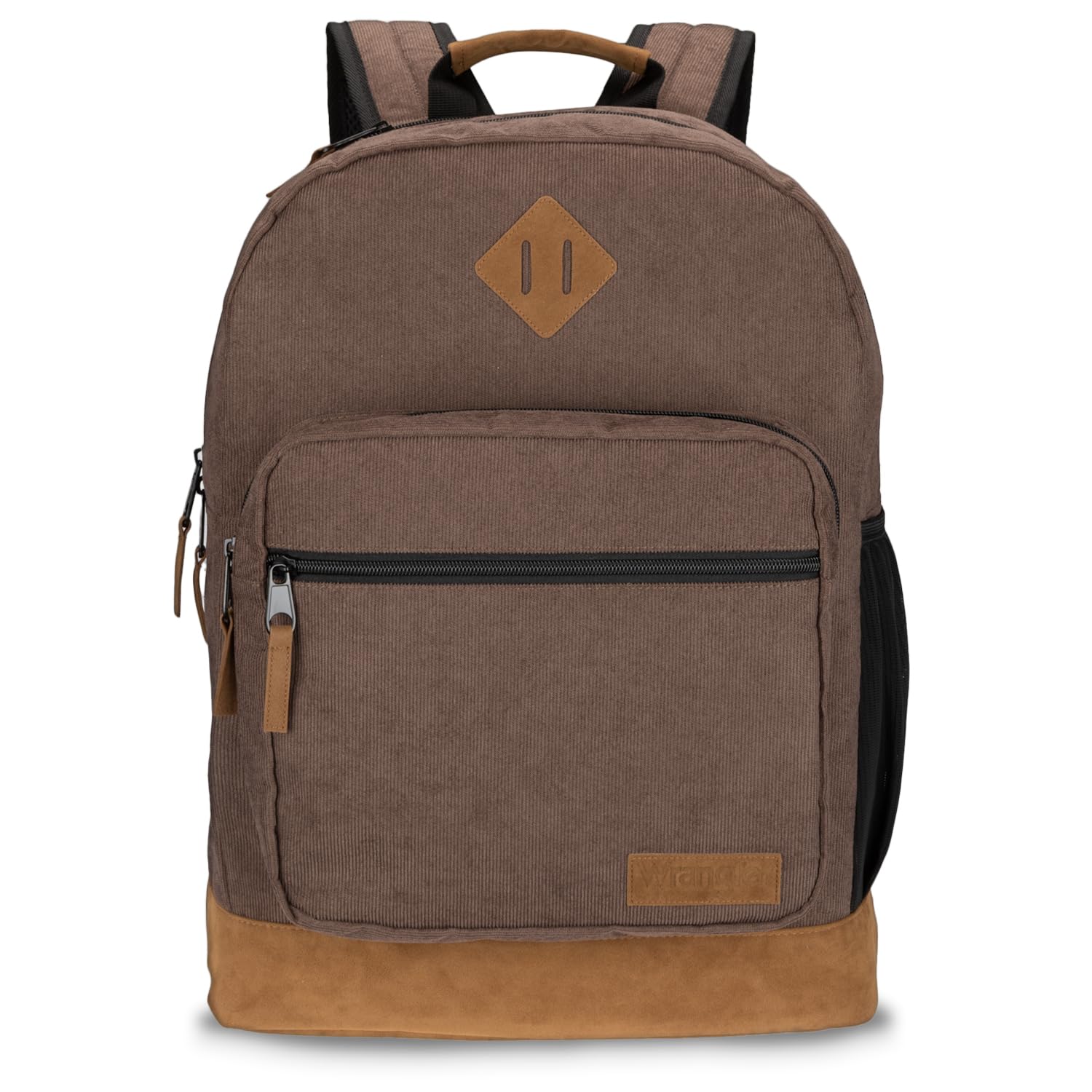 **Wrangler Yellowstone Western-Style Backpack – Water-Resistant Coated Canvas Daypack for Travel, School & Everyday Use – Padded Laptop Sleeve (Brown Corduroy) – Perfect for Hiking, Commuting & College**