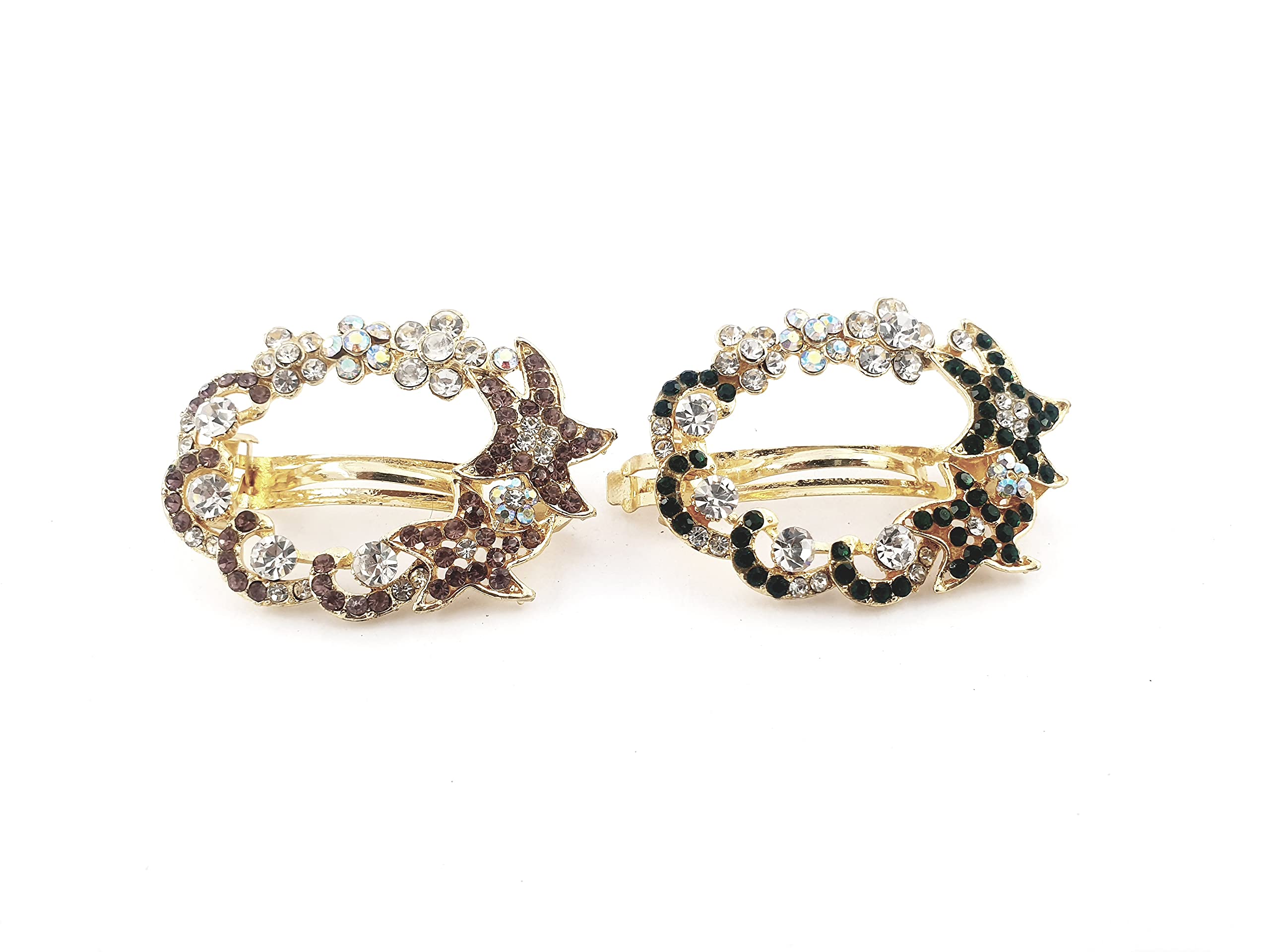 Dhavesai 2Pcs Diamond Hair Clips for Women - Elegant Butterfly Hair Accessories with Stone Details, Metal Hair Claw Clips for Women - Perfect for Weddings, Parties, and Everyday Styling