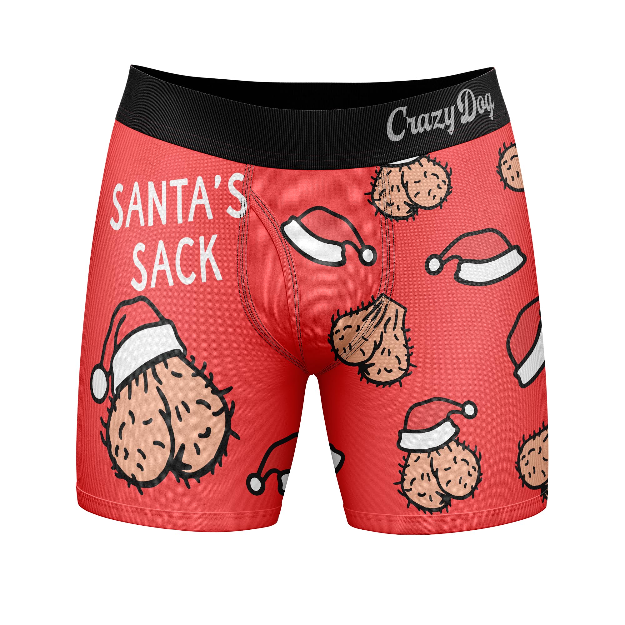 Funny Santa Boxers for Men - Crazy Dog T-Shits Sarcastic Christmas Underwear Gift | Holiday Party, Secret Santa, Christmas Pajamas