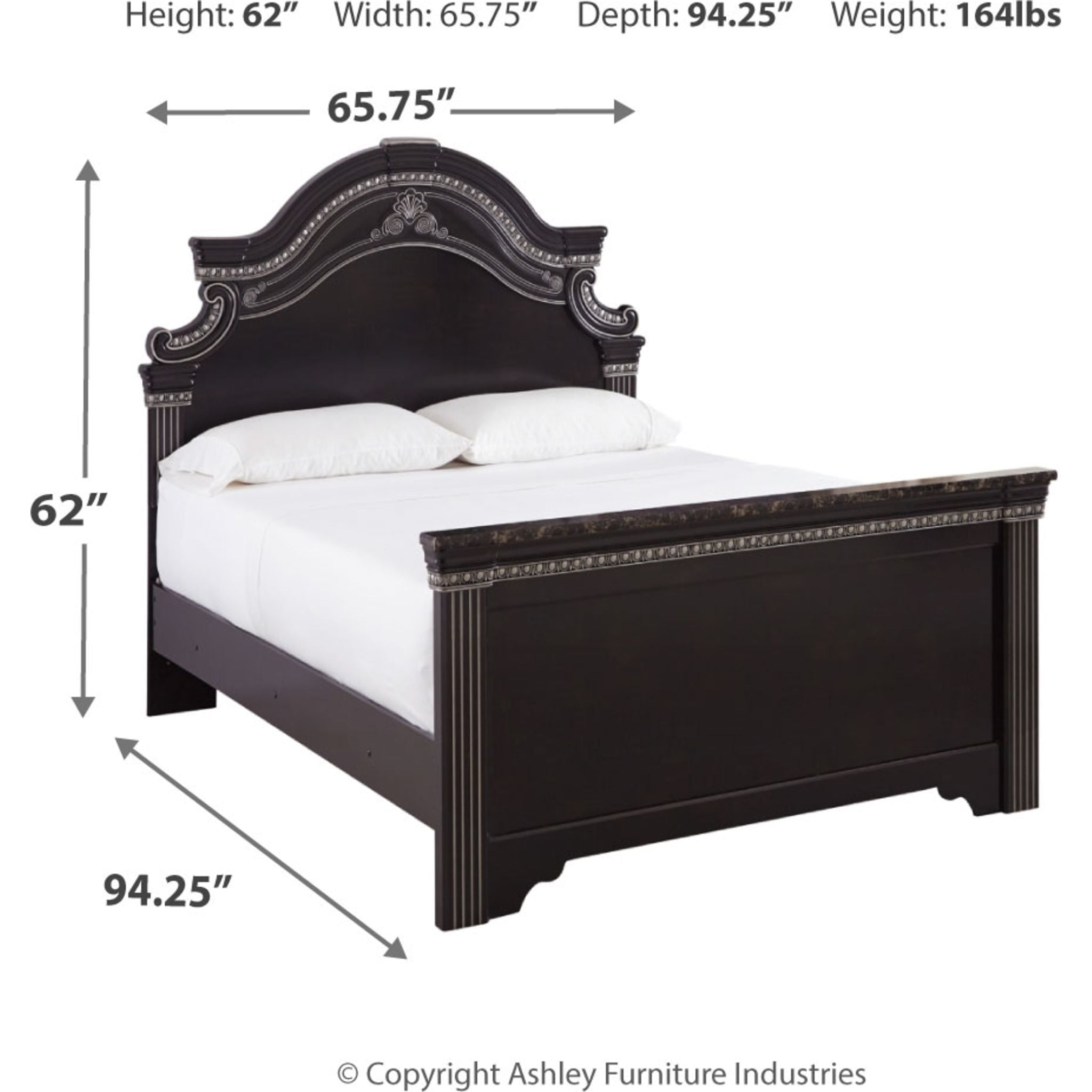 Ashley Necessities 3-Piece Queen Panel Bed Frame - Modern Wooden Bedroom Furniture Set with Headboard & Footboard - Perfect for Master Bedrooms, Guest Rooms & Small Spaces
