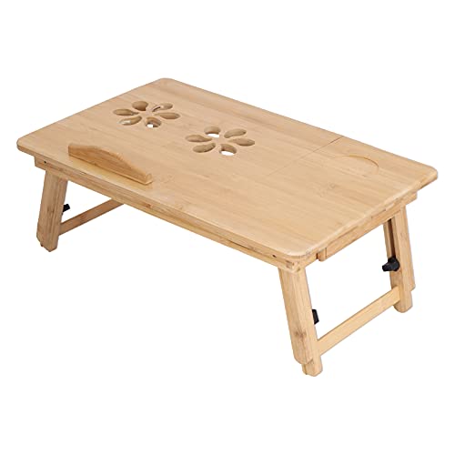 Premium Bamboo Laptop Desk with Drawer - Sturdy, Durable & Non-Slip Workstation for Home Office, Bed, Sofa - Compact Computer Table with Exquisite Craftsmanship (Medium Size) - Perfect for Remote Work, Studying, and Cozy Home Use