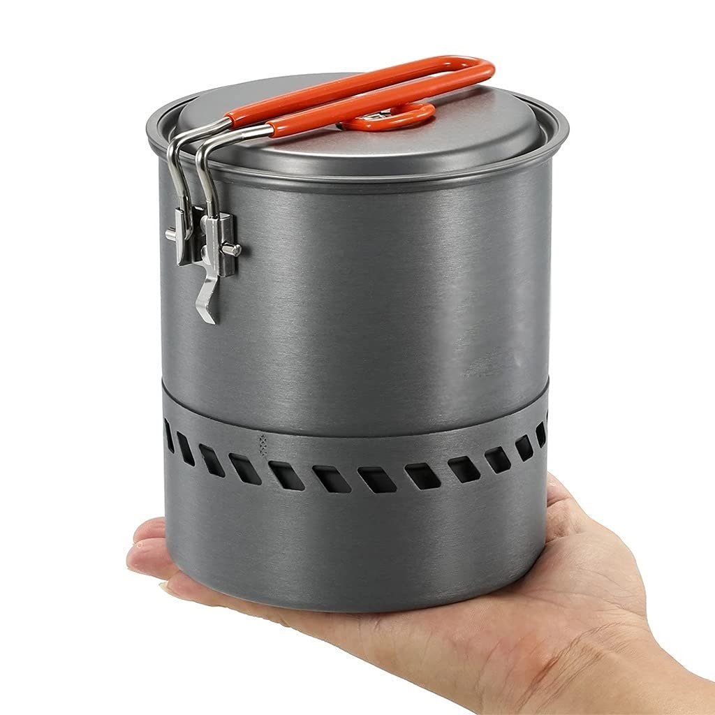 1.5L Lightweight Camping Cookware Set - Portable Outdoor Cooking Pot for Hiking, Backpacking & Picnic - Durable Aluminum Camp Cook Pot for Camp Stove - Perfect for Outdoor Adventures & Emergency Preparedness