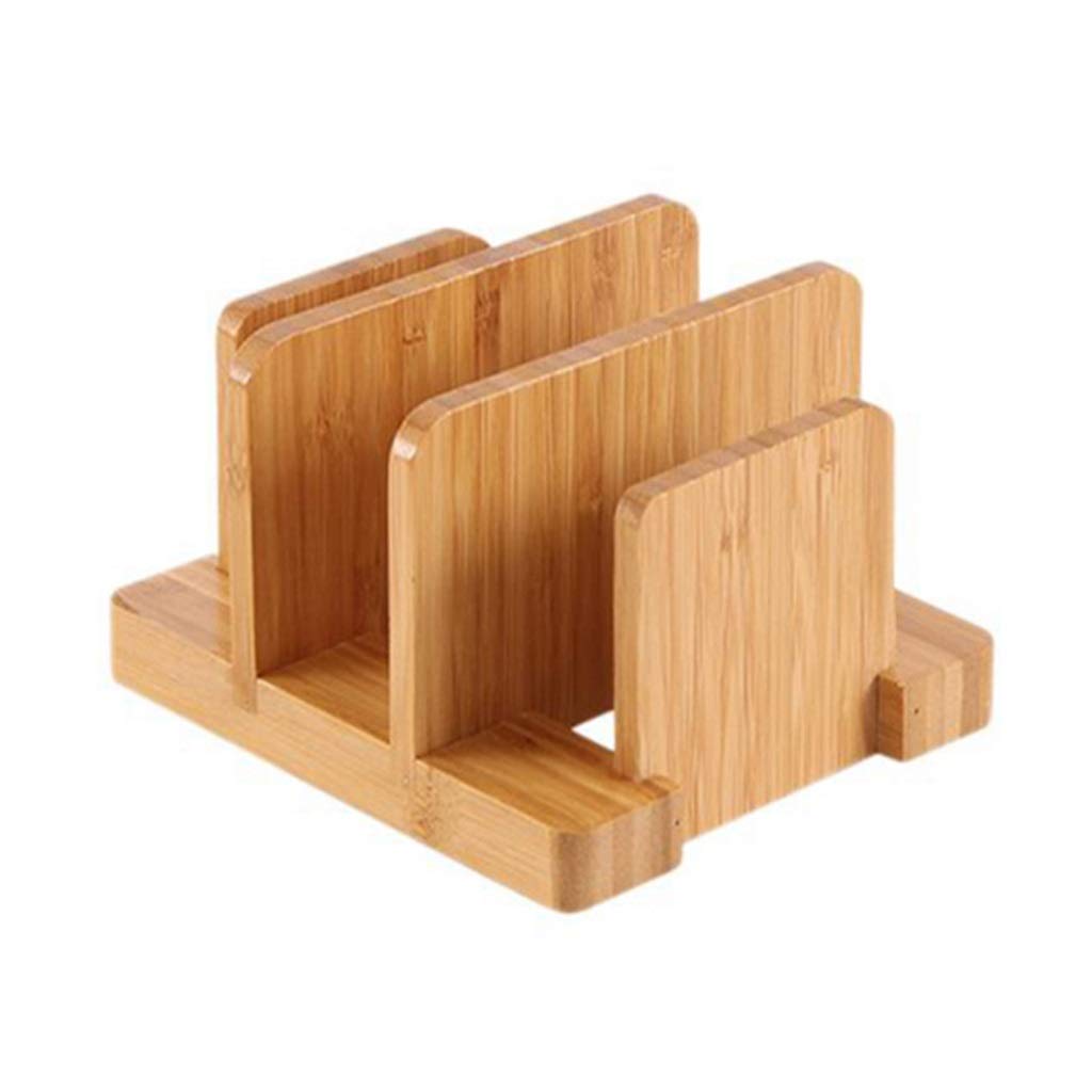Multifunctional Bamboo Cutting Board Storage Rack - Durable Countertop Organizer for Pot Lids, Kitchen Supplies & Gadgets - Perfect for Restaurants & Home Kitchen Organization