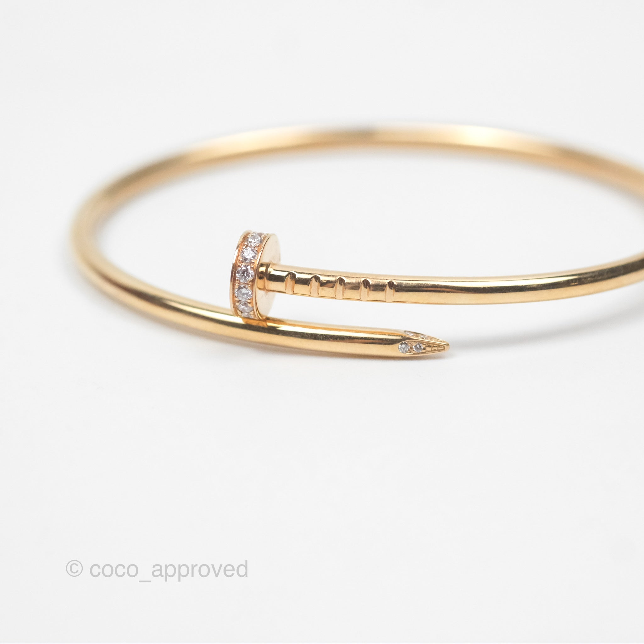 Cartier Small Juste Un Clou Bracelet 18K Pink Gold Diamond - Luxury Nail Bracelet for Women, Elegant Jewelry Gift for Anniversary & Special Occasions
