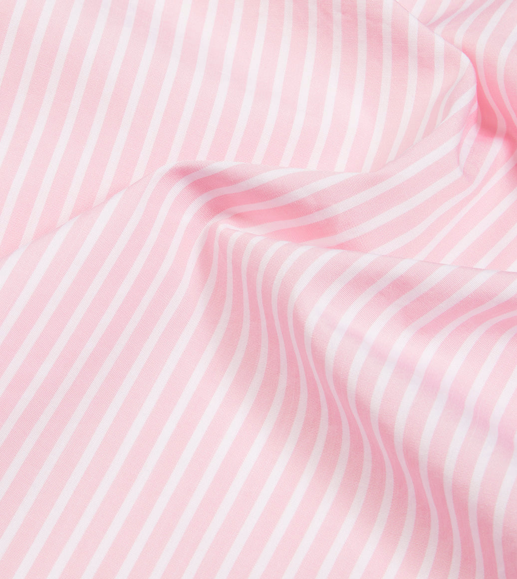 Stylish Pink Bengal Stripe Cotton Poplin Button Down Shirt for Women | Casual & Office Wear | Breathable Comfort Shirt for Summer
